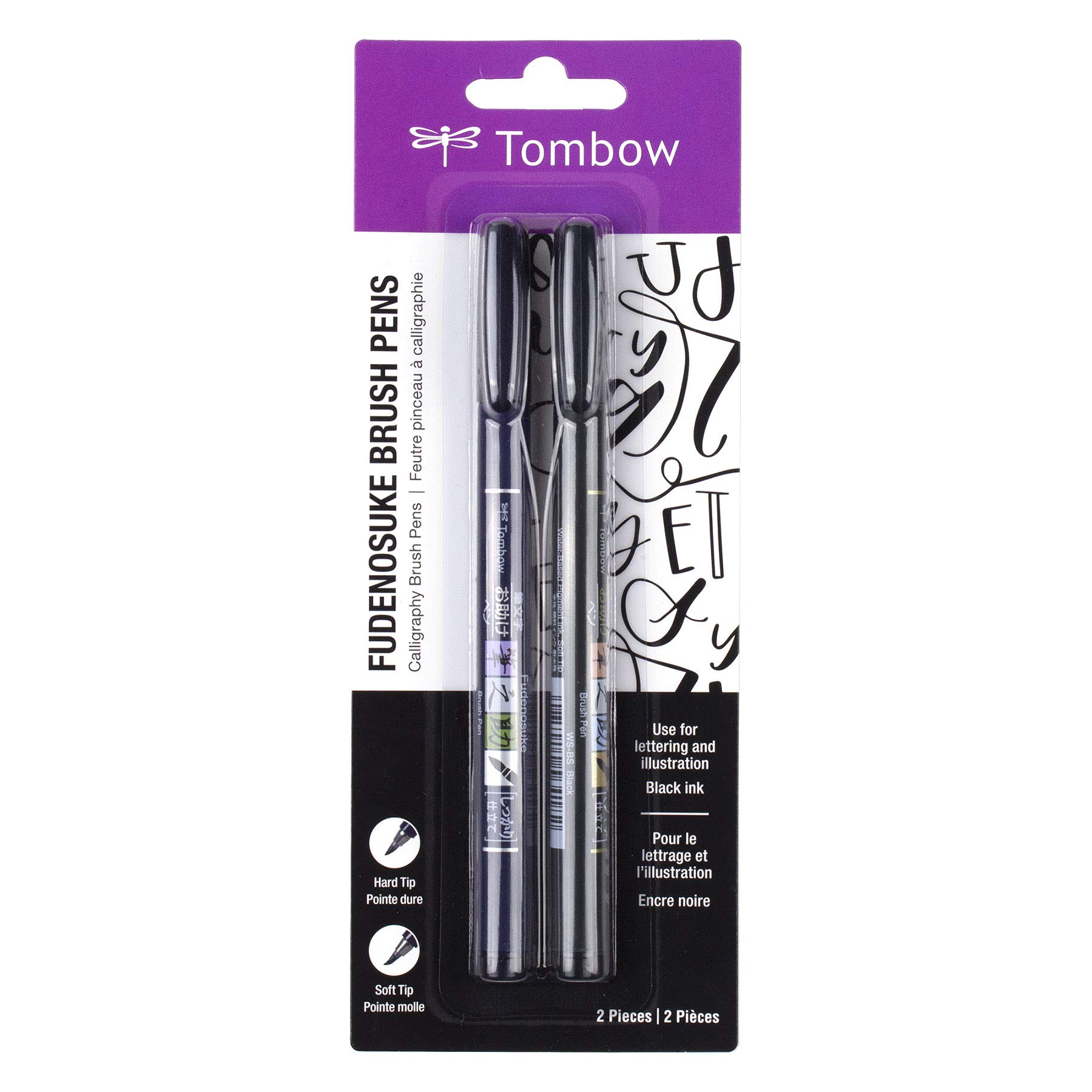 Pincel Tombow Fudenosuke 62038 De Punta Blanda Y Dura, Paquete De 2 - Venta Internacional.