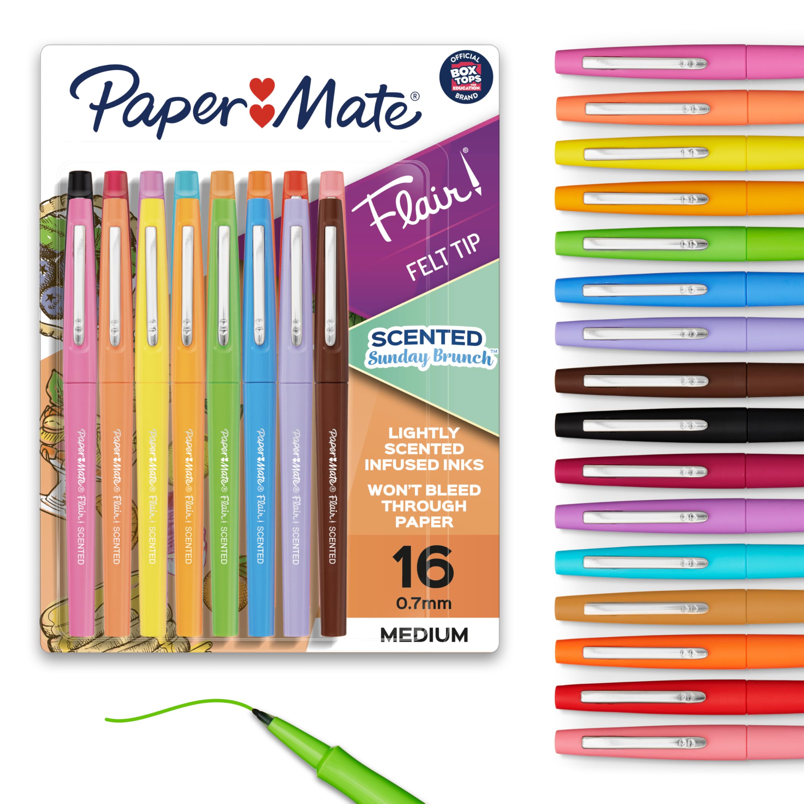 Foto 1 | Bolígrafos Con Punta De Fieltro Paper Mate Flair Sunday Brunch, 16 Unidades - Venta Internacional.