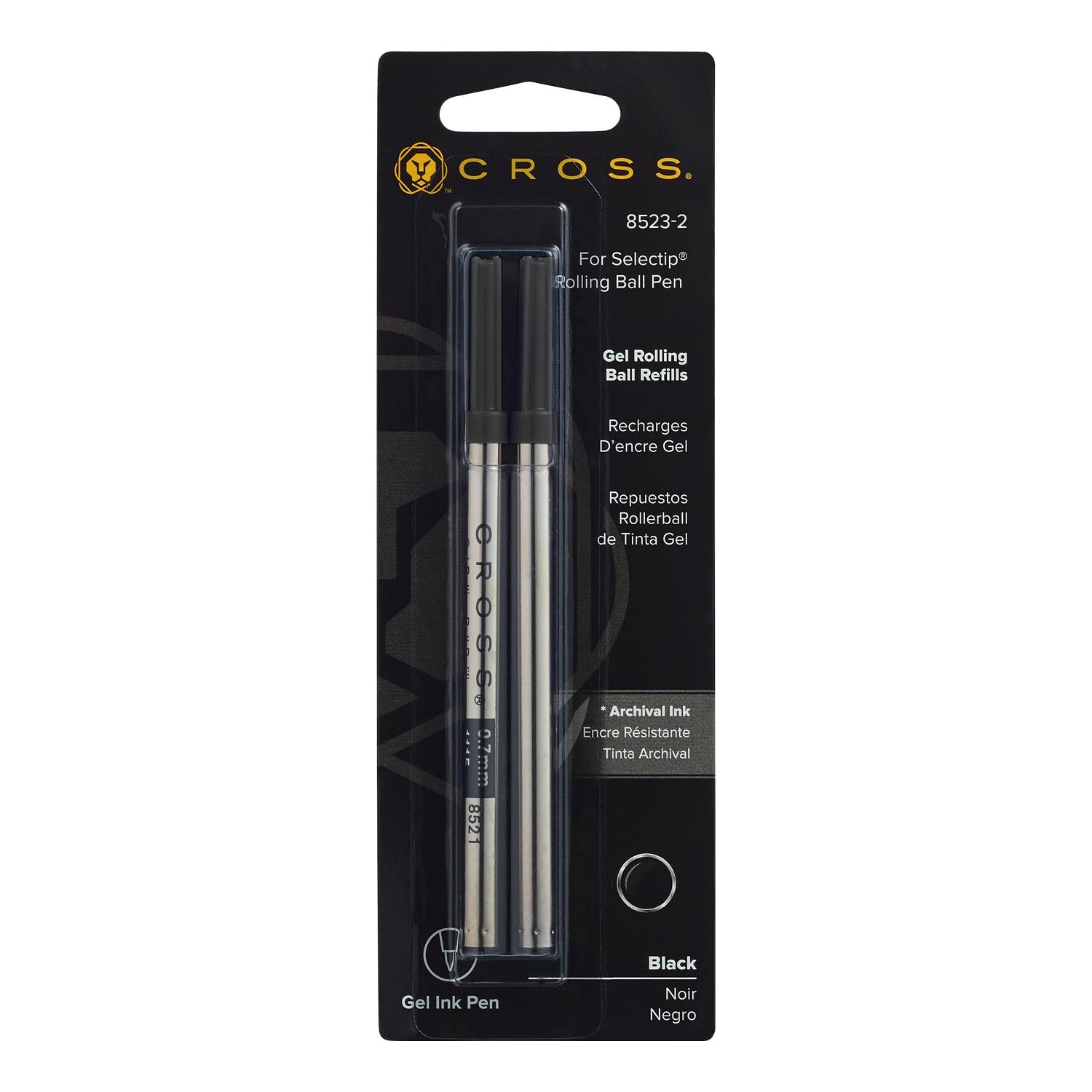 Foto 1 | Recambio Para Bolígrafos Cross Selectip Gel Rollerball, Tamaño Mediano, Negro, Paquete De 2 - Venta Internacional.
