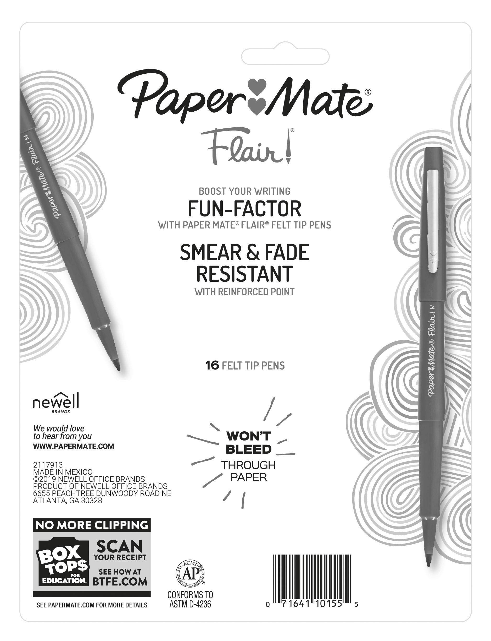 Foto 8 pulgar | Bolígrafos Con Punta De Fieltro Paper Mate Flair, Punta Mediana, 0,7 Mm, 16 Unidades - Venta Internacional.