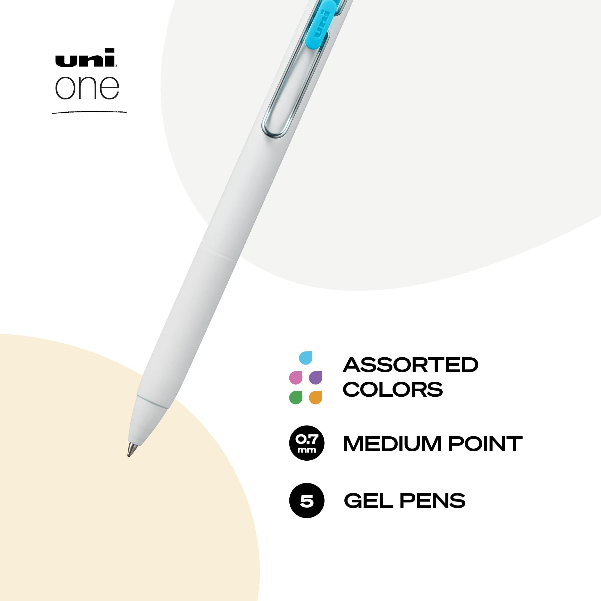 Foto 4 pulgar | Bolígrafos De Gel Uni-ball Uni One Retráctiles De Punta Media De 0,7 Mm, Paquete De 5 - Venta Internacional.