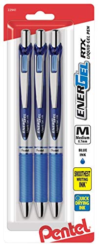 Foto 7 pulgar | Bolígrafos De Tinta De Gel Pentel Energel Deluxe Rtx De 0,7 Mm, Color Azul, Paquete De 3 - Venta Internacional.