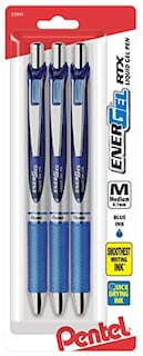 Foto 6 | Bolígrafos De Tinta De Gel Pentel Energel Deluxe Rtx De 0,7 Mm, Color Azul, Paquete De 3 - Venta Internacional.