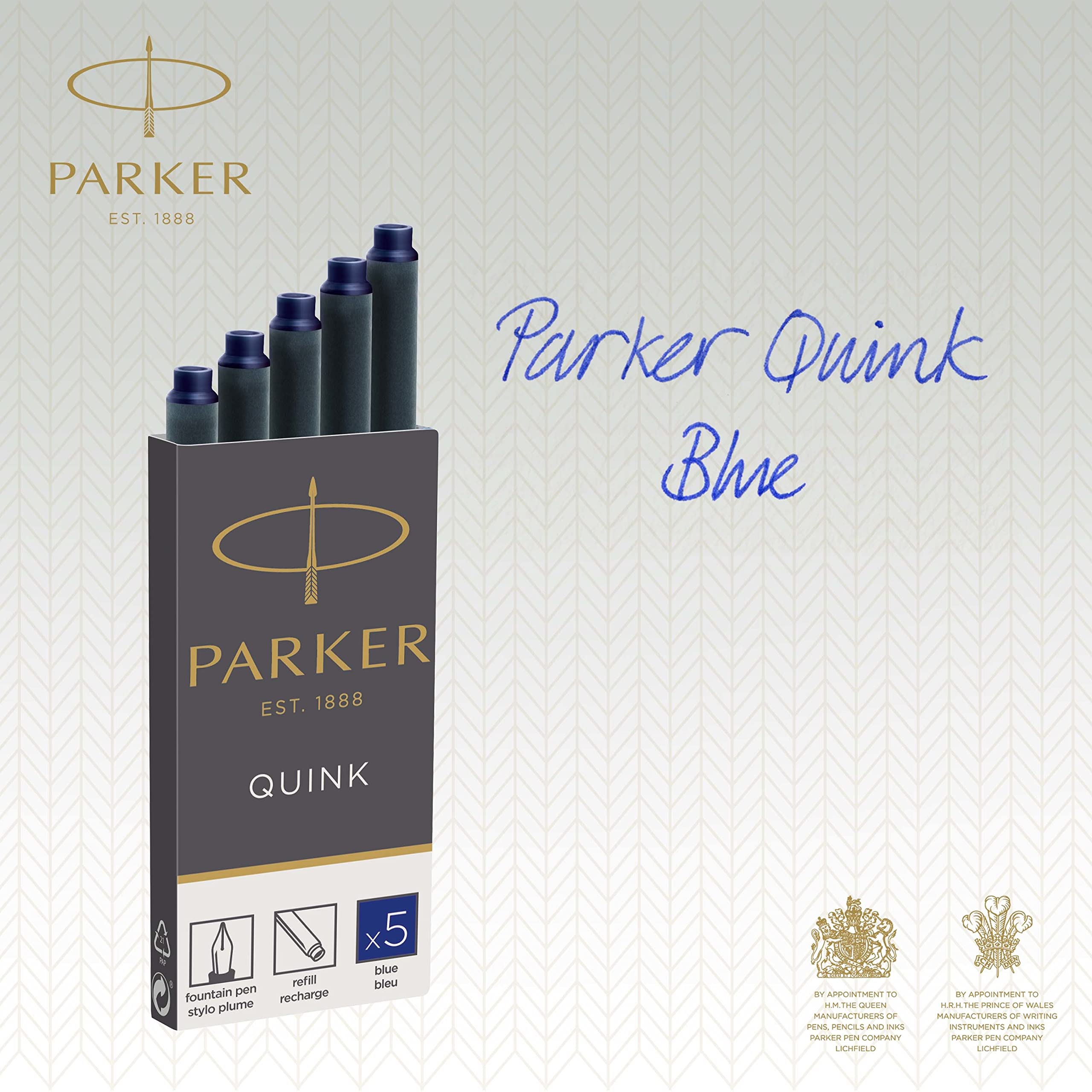 Foto 7 pulgar | Recambio Para Pluma Estilográfica Parker Quink, Paquete De 5 Unidades, Tinta Azul - Venta Internacional.