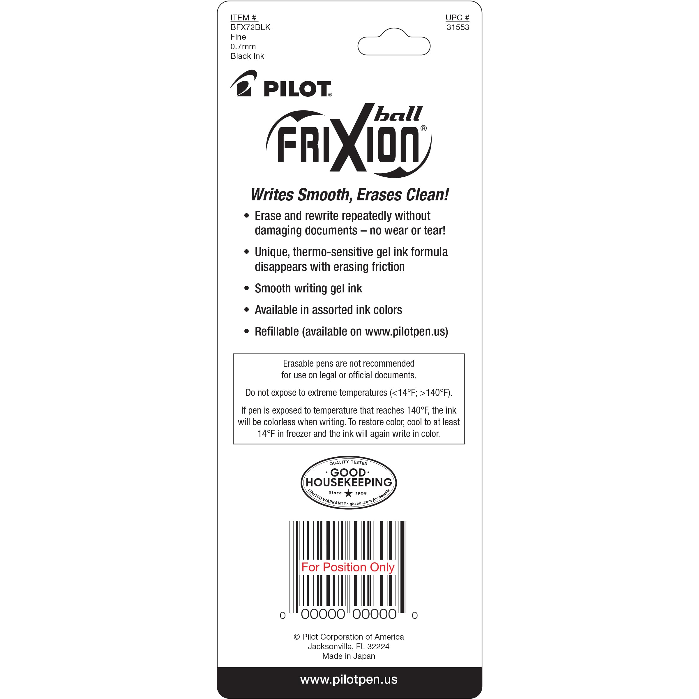 Foto 3 pulgar | Bolígrafos De Tinta De Gel Pilot Frixion Ball Borrables De Punta Fina De 0,7 Mm - Venta Internacional.