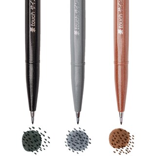 Foto 4 | Marcadores Con Punta De Pincel Pentel 3 U-ses15c-aen-est A Base De Agua - Venta Internacional.