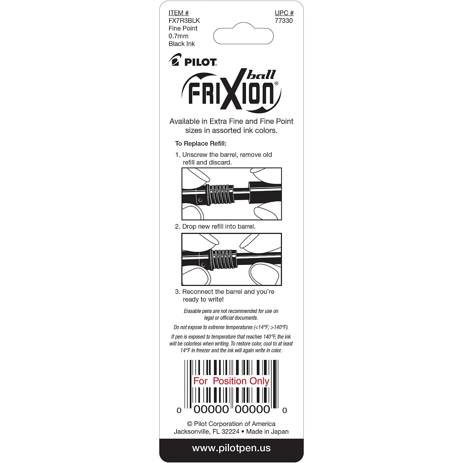 Foto 6 pulgar | Recambios De Tinta De Gel Pilot Frixion Ball, Bolígrafos Borrables De 0,7 Mm, Paquete De 3 - Venta Internacional.