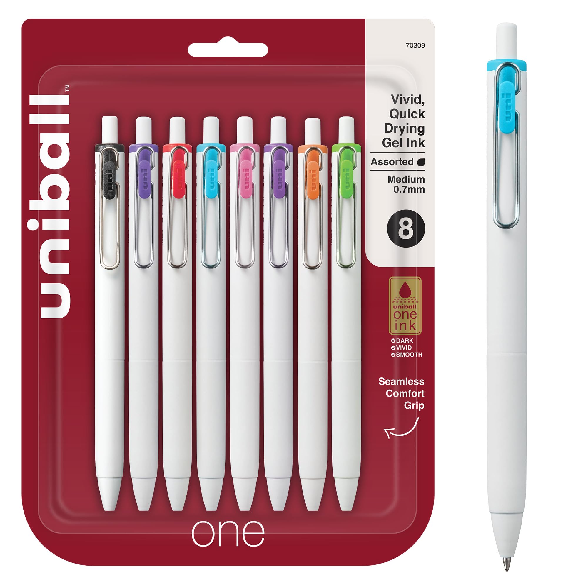 Foto 1 | Bolígrafos de Gel Uni-ball de 0,7 mm Punta Mediana Paquete de 8- Venta Internacional