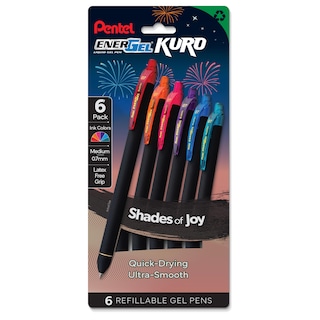 Foto 1 | Bolígrafo Retráctil Pentel Energel Kuro Shades Of Joy, Paquete De 6 - Venta Internacional.