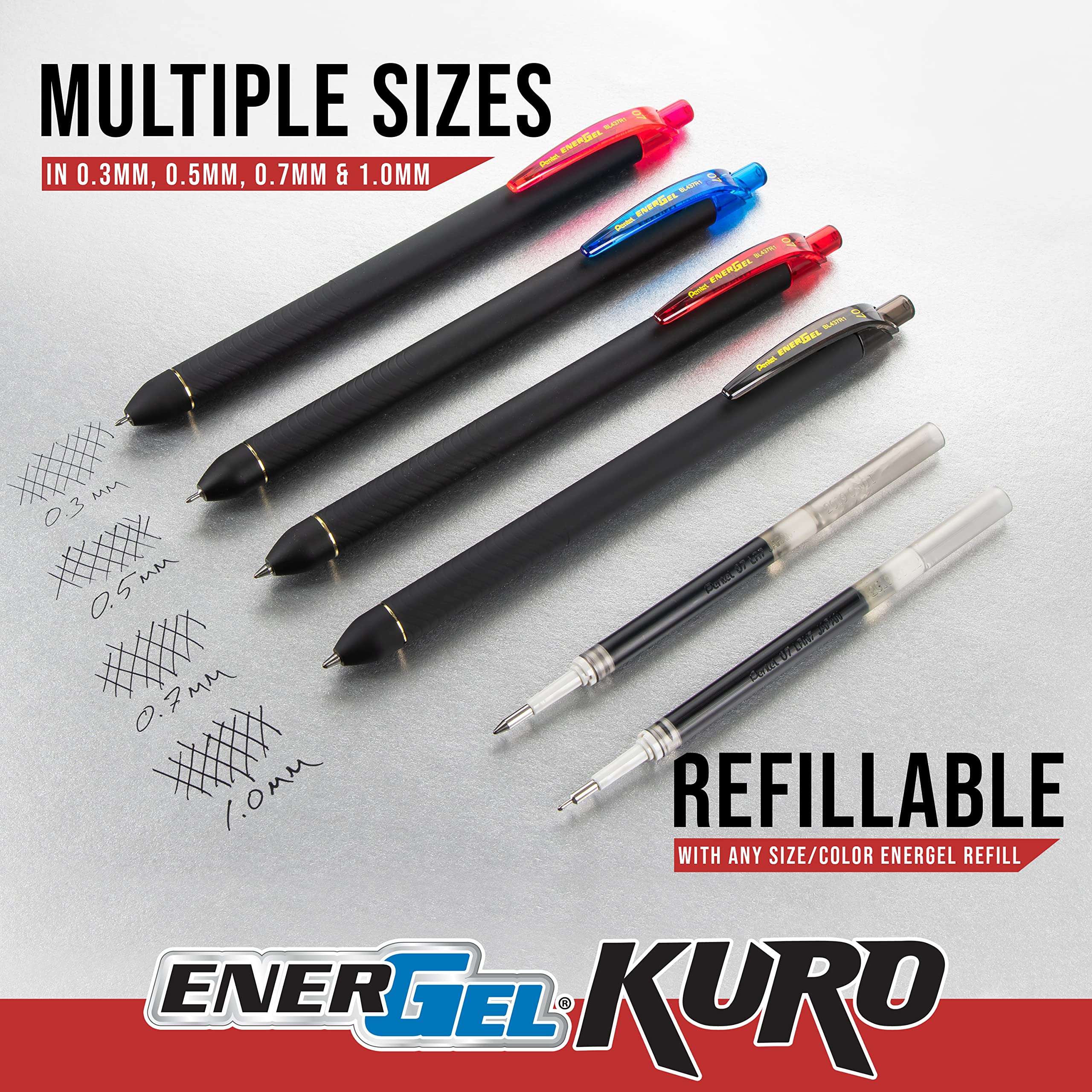 Foto 7 pulgar | Bolígrafo Retráctil Pentel Energel Kuro Shades Of Joy, Paquete De 6 - Venta Internacional.