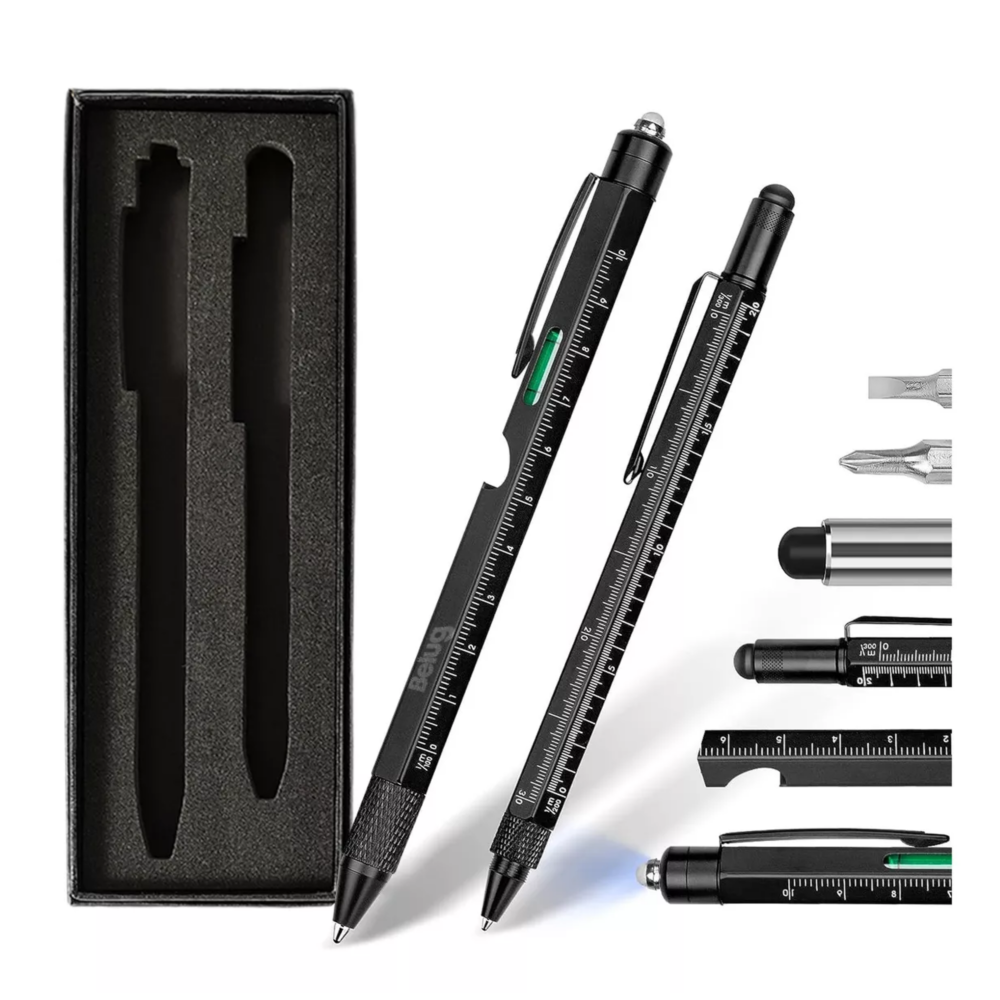 Foto 1 | Pluma Ingeniero Bolígrafo Multiherramienta 9 En1 Negro Belug
