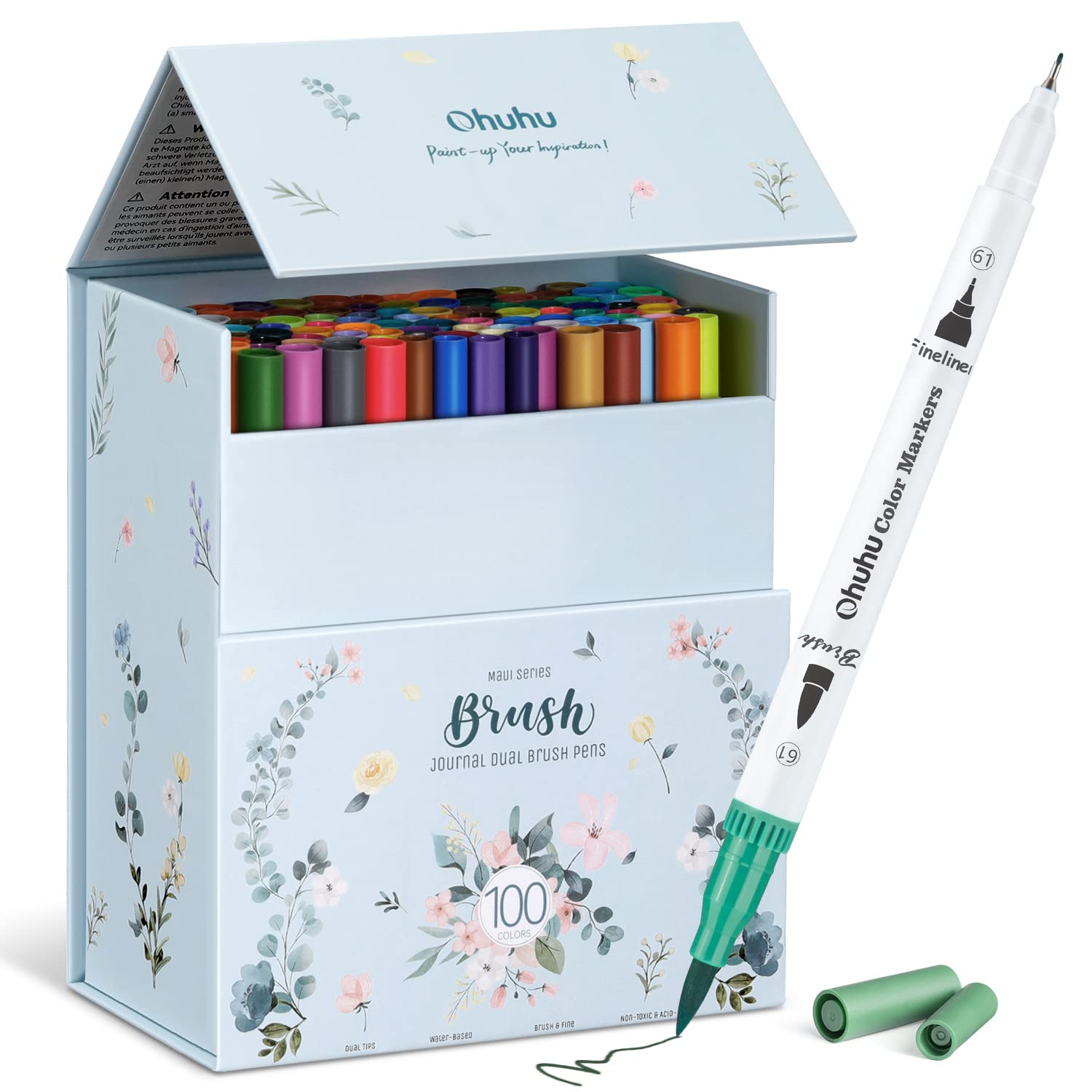 Marcadores Para Colorear Ohuhu, 100 Colores, A Base De Agua, Punta Doble - Venta Internacional.