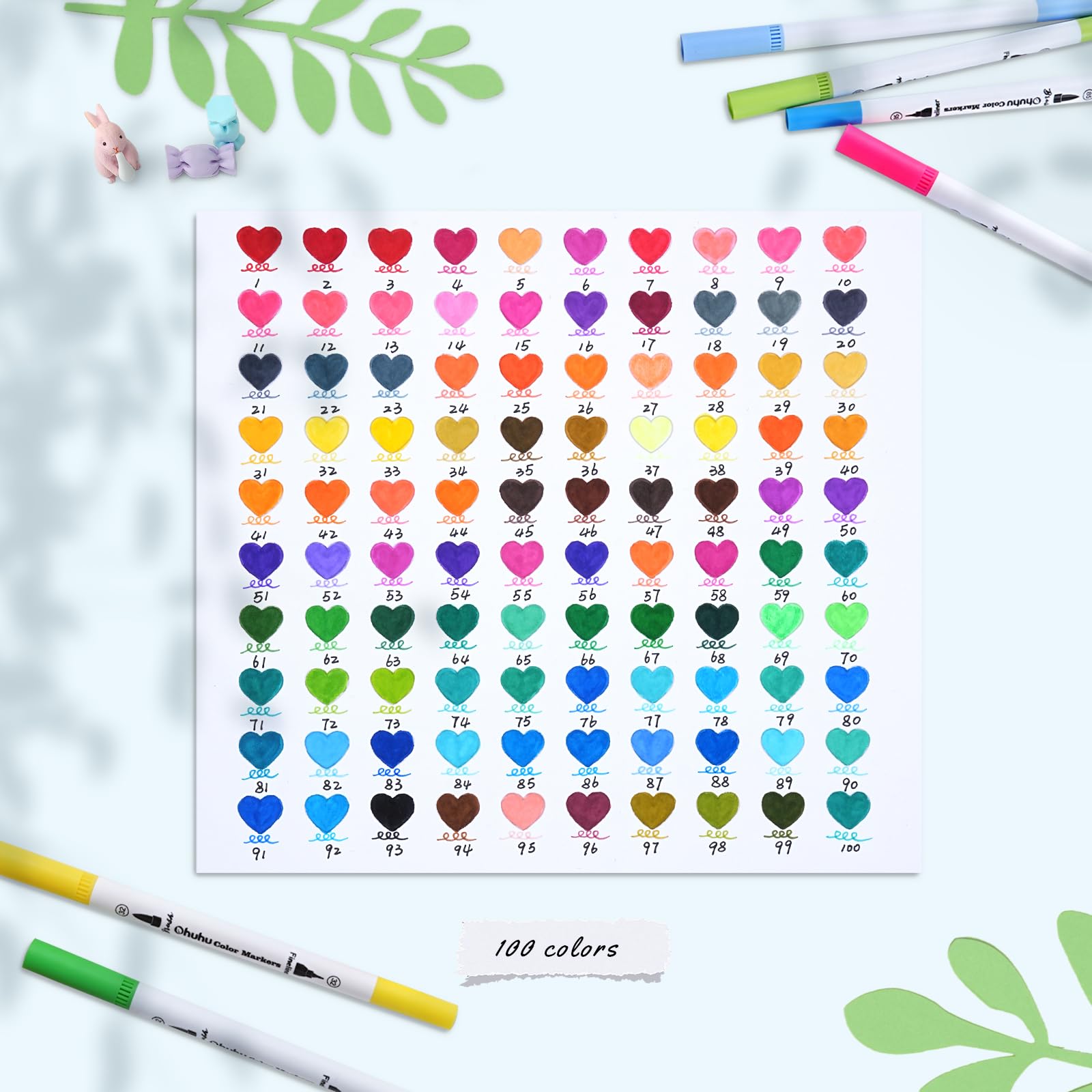 Foto 2 | Marcadores Para Colorear Ohuhu, 100 Colores, A Base De Agua, Punta Doble - Venta Internacional.