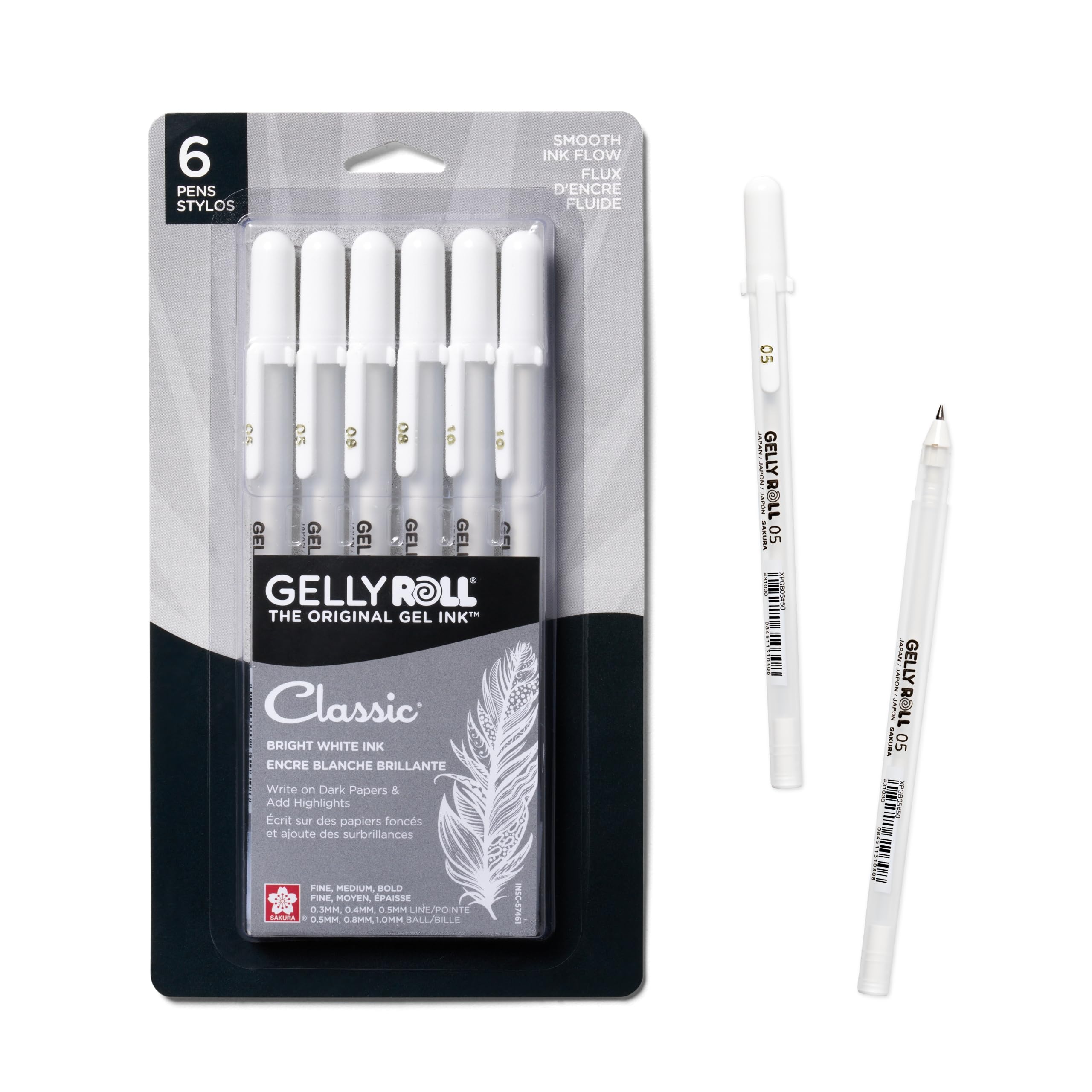 Bolígrafos De Gel Sakura Gelly Roll, Punta Fina, Mediana Y Llamativa 05/08/10, 6 Unidades - Venta Internacional.
