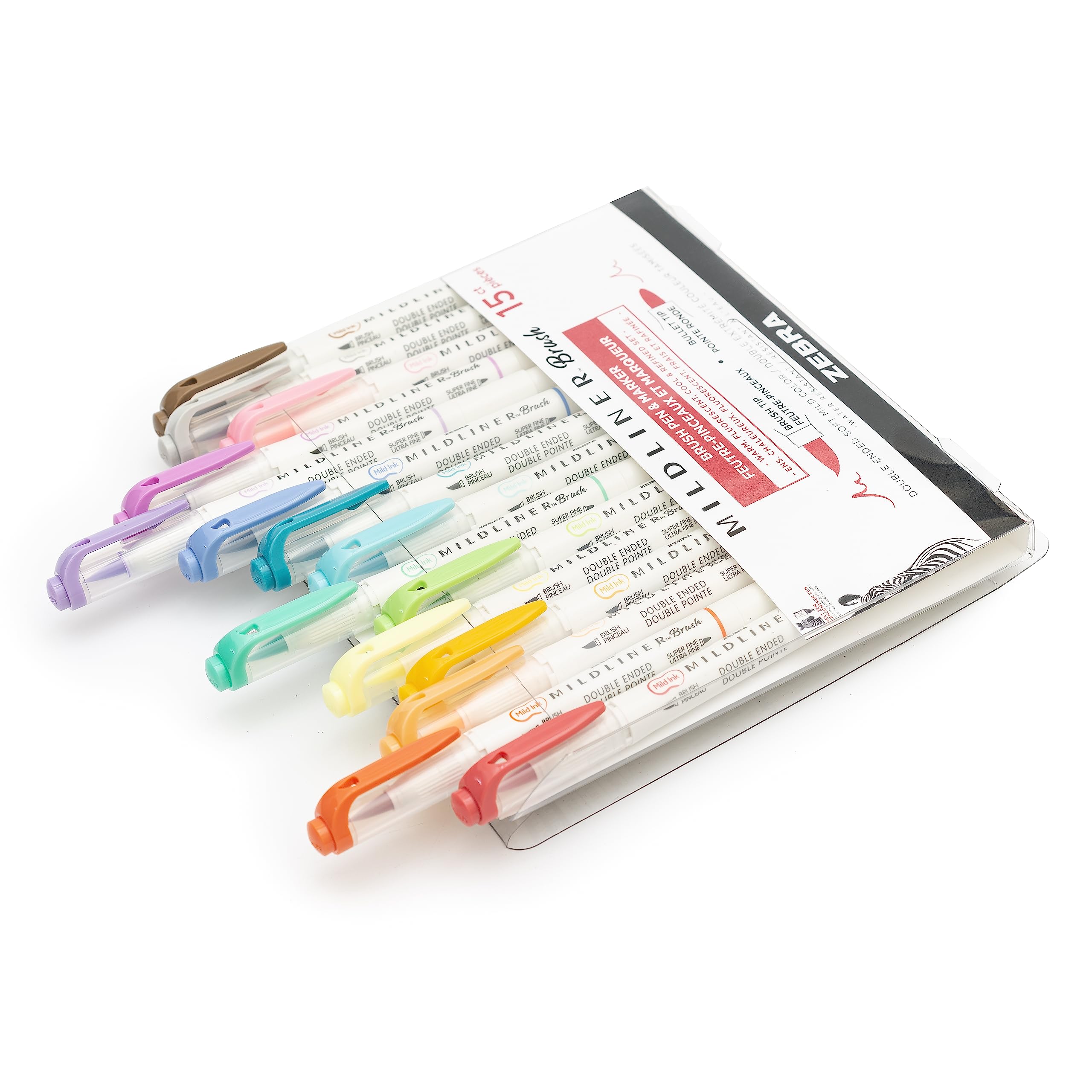 Foto 3 pulgar | Rotulador Zebra Pen Mildliner Brush De Doble Punta, 15 Colores - Venta Internacional.