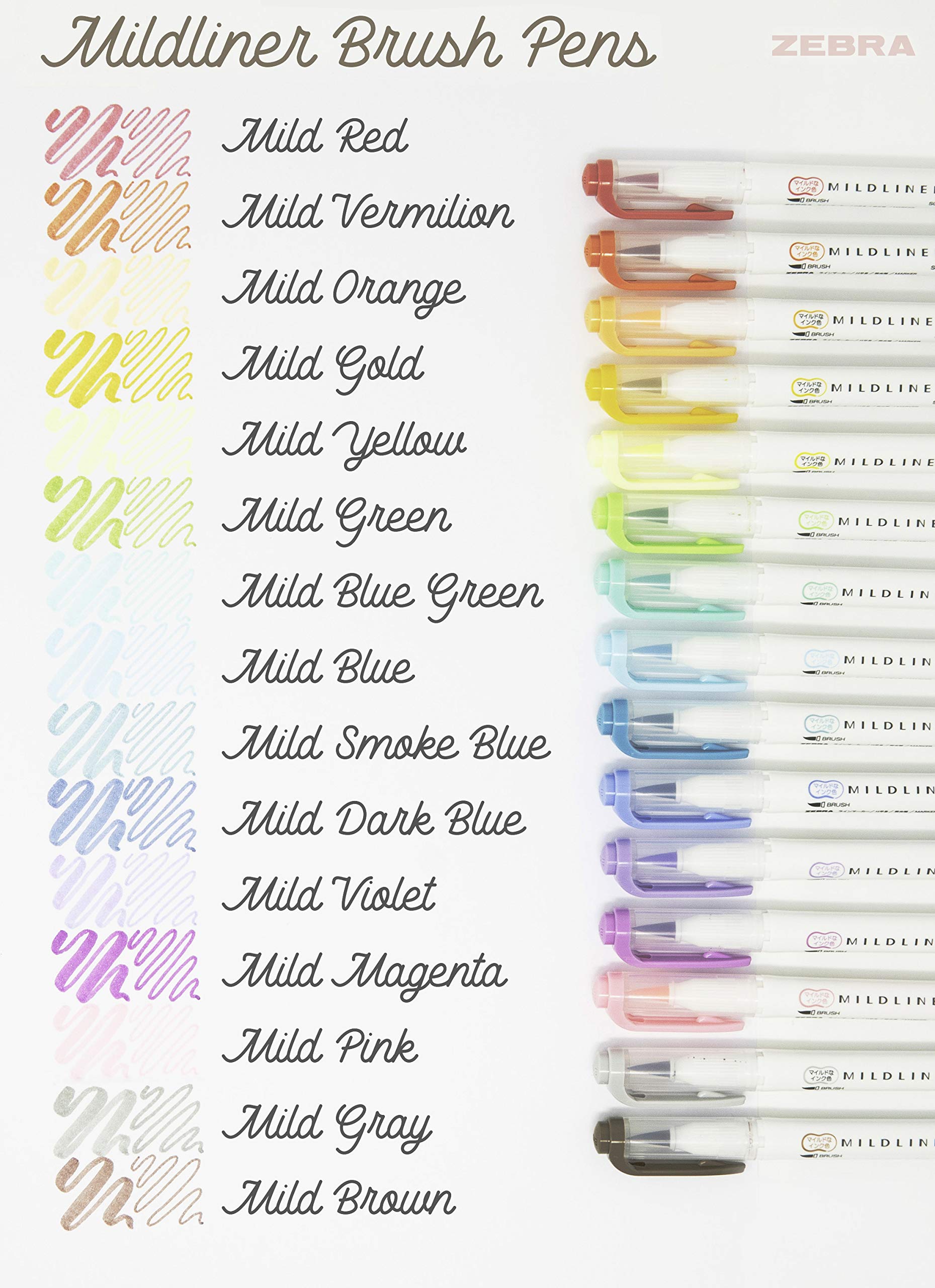 Foto 6 pulgar | Rotulador Zebra Pen Mildliner Brush De Doble Punta, 15 Colores - Venta Internacional.