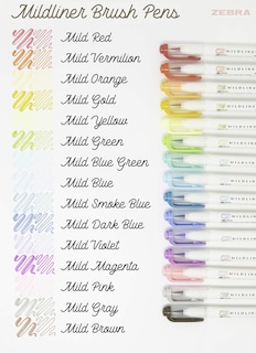 Foto 5 | Rotulador Zebra Pen Mildliner Brush De Doble Punta, 15 Colores - Venta Internacional.