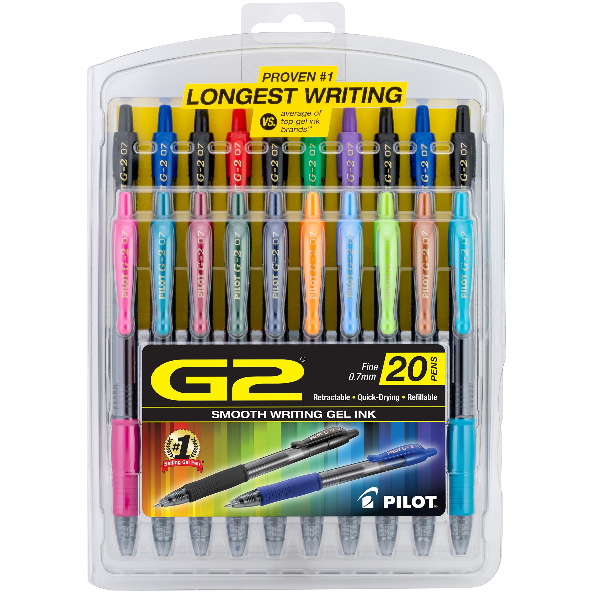 Foto 2 pulgar | Bolígrafos De Gel Pilot G2 Premium De Punta Fina De 0,7 Mm, Paquete De 20 - Venta Internacional.