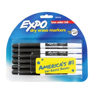 Foto 1 | Marcadores De Borrado En Seco Expo De Punta Fina, Bajo Olor, Color Negro, Paquete De 12 - Venta Internacional.