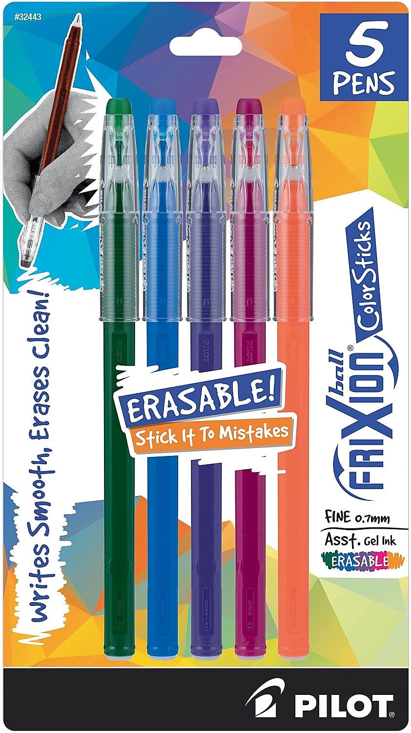 Foto 2 pulgar | Bolígrafos De Tinta De Gel Pilot Frixion Colorsticks De Punta Fina De 0,7 Mm, Paquete De 5 - Venta Internacional.