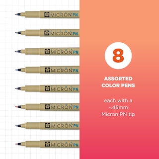 Foto 2 | Bolígrafo Sakura Pigma Micron Con Punta De Plástico De 0,45 Mm, Paquete De 8 - Venta Internacional.