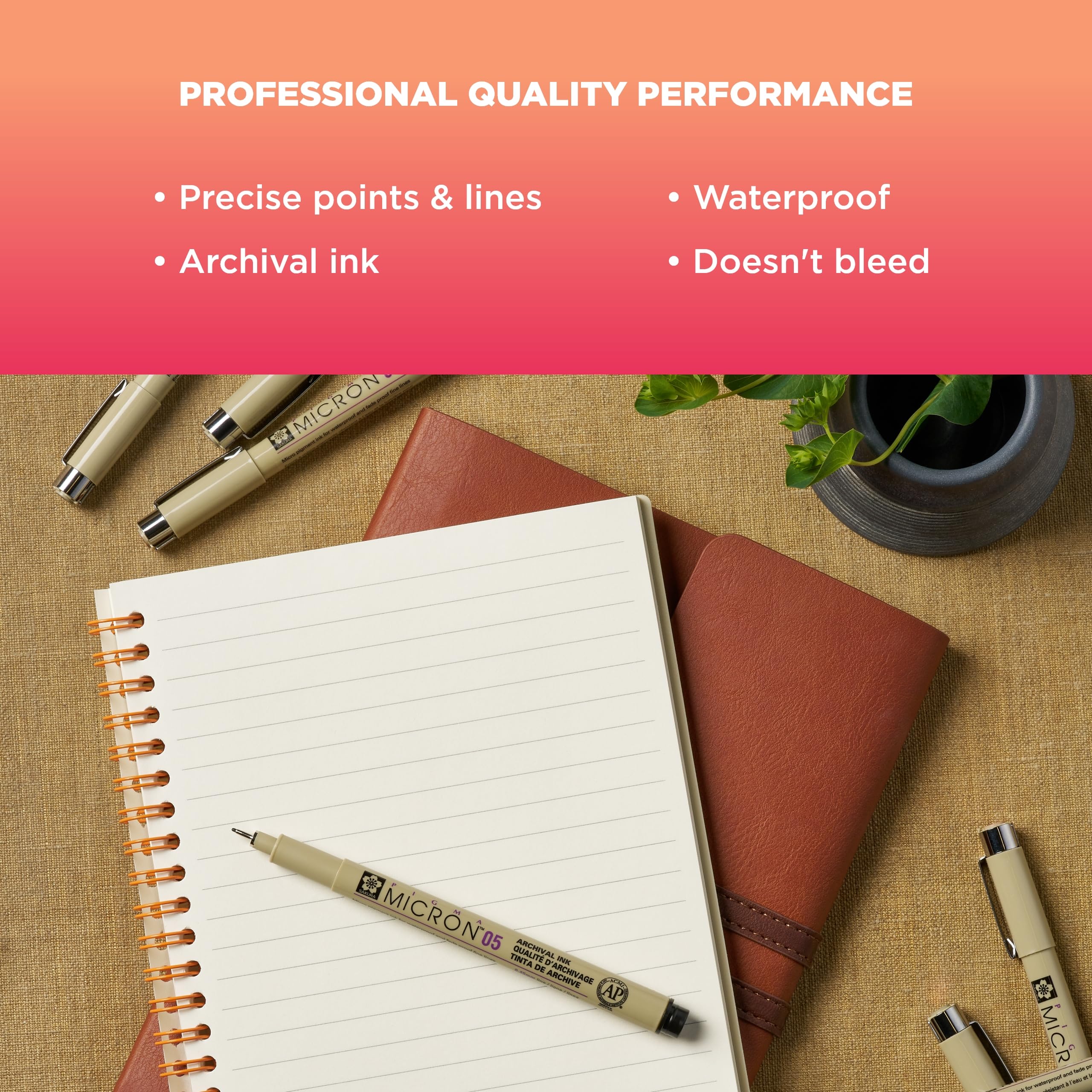 Foto 4 | Bolígrafo Sakura Pigma Micron Con Punta De Plástico De 0,45 Mm, Paquete De 8 - Venta Internacional.