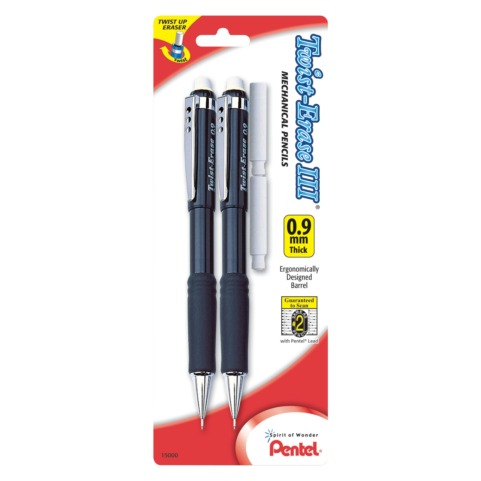Foto 2 pulgar | Lápices Mecánicos Pentel Twist-erase Iii, 0,9 Mm, Paquete De 2 - Venta Internacional.