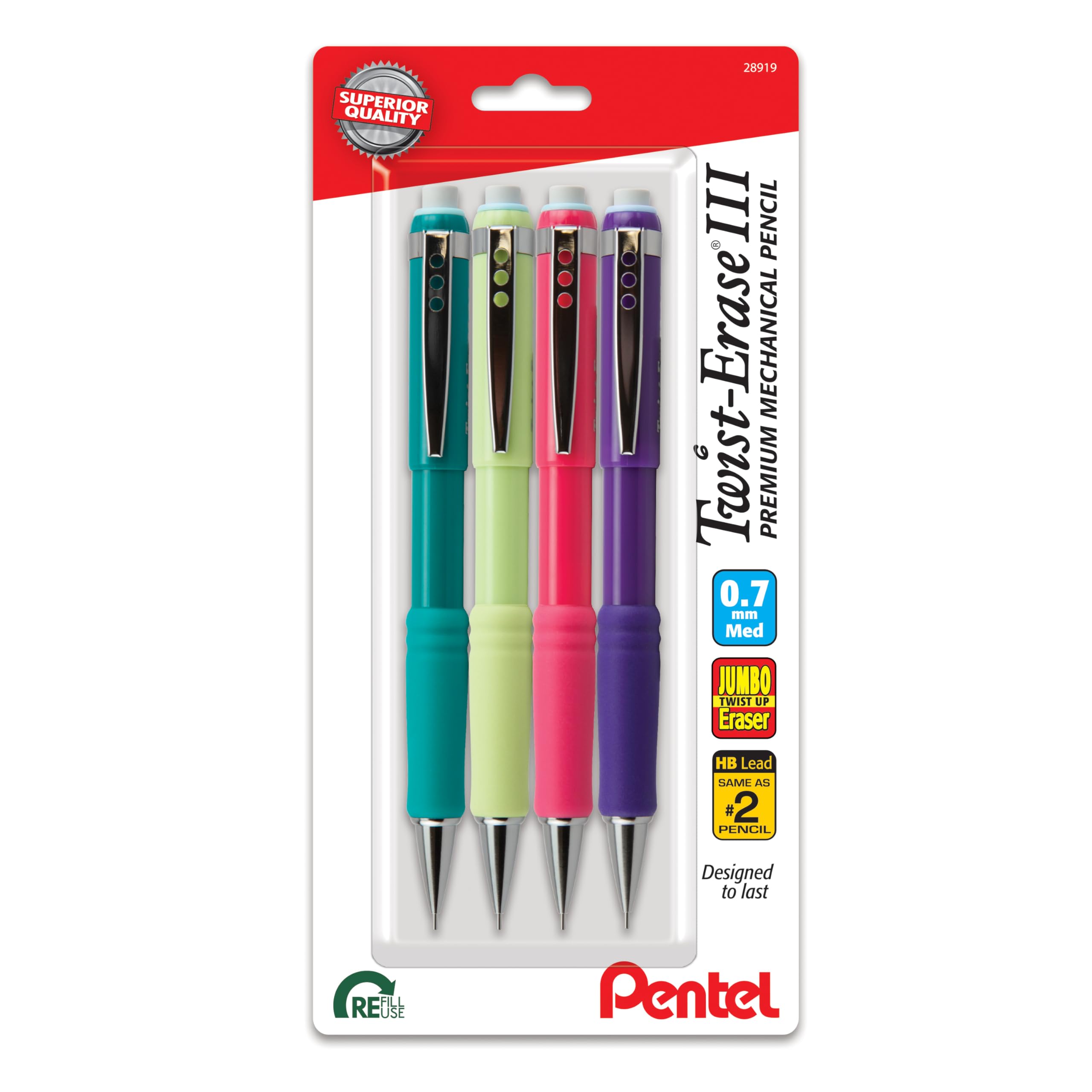 Foto 1 | Lápiz Mecánico Pentel Twist-erase Iii De 0,7 Mm, Paquete De 4 - Venta Internacional.