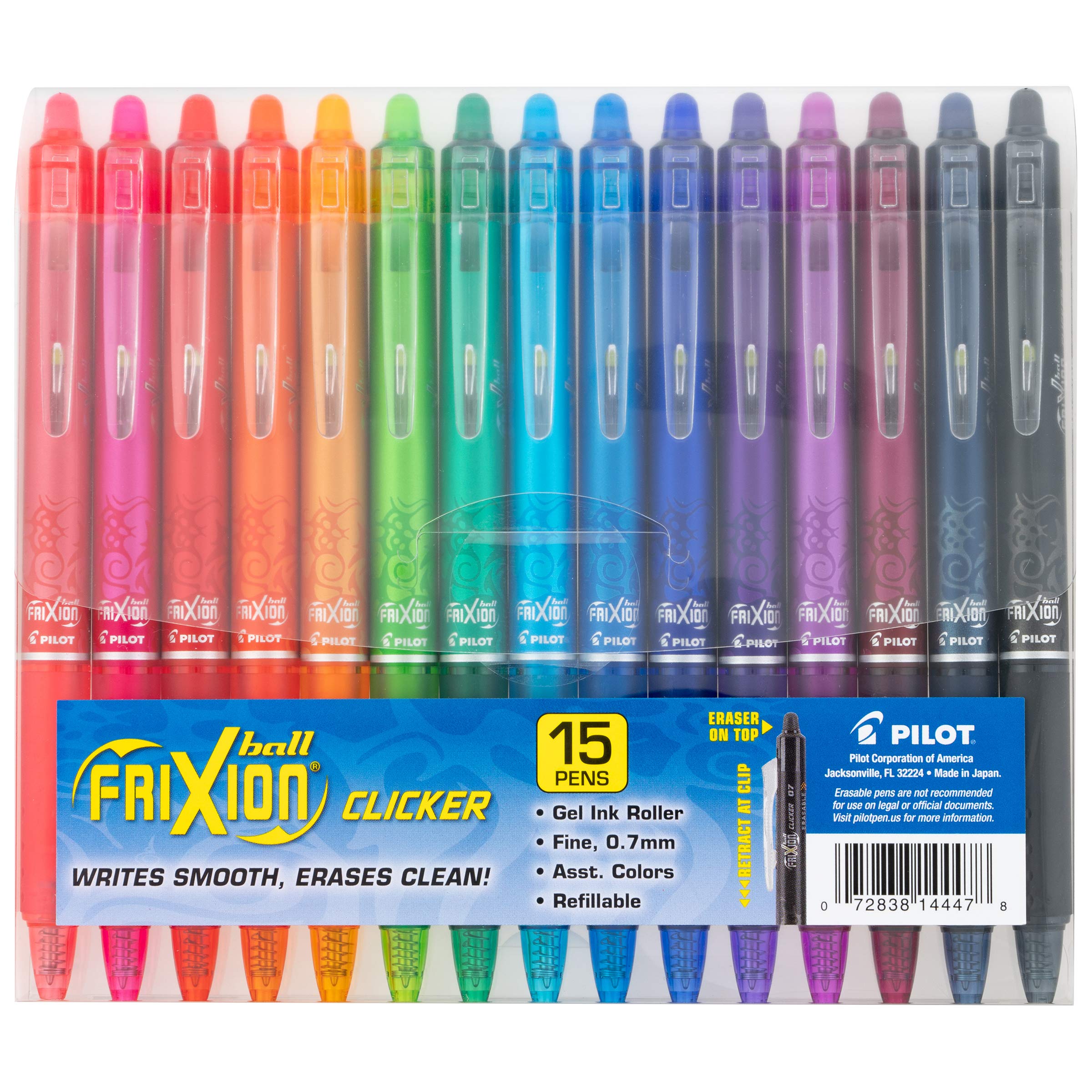 Foto 2 pulgar | Bolígrafos De Gel Pilot Frixion Clicker, Borrables, Finos, 0,7 Mm, Paquete De 15 - Venta Internacional.