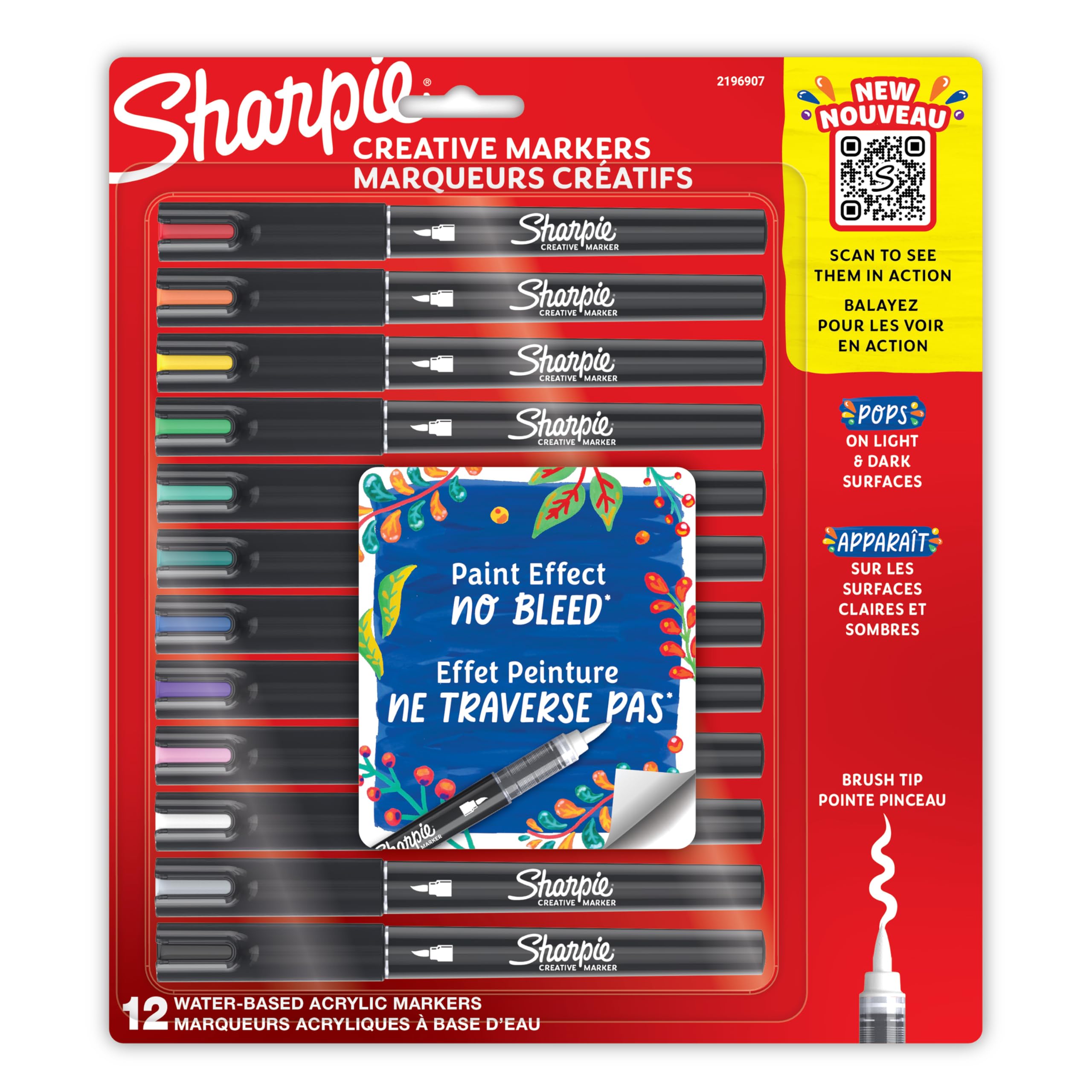 Foto 1 | Brocha Acrílica Con Base De Agua Markers Sharpie Creative, Punta 12 - Venta Internacional.