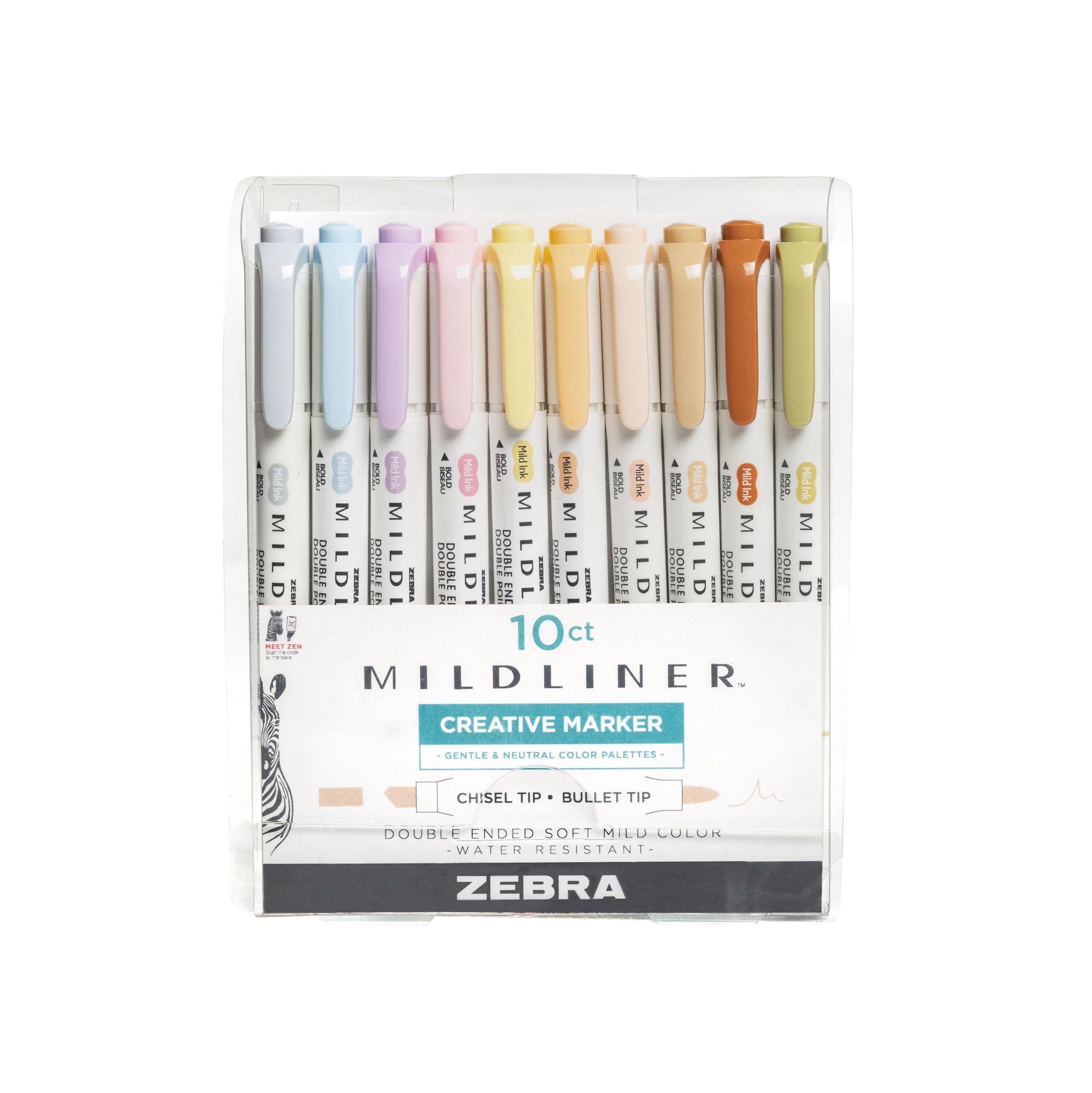 Set De Iluminadores Zebra Pen Mildliner De Doble Punta, Paquete De 10 - Venta Internacional.