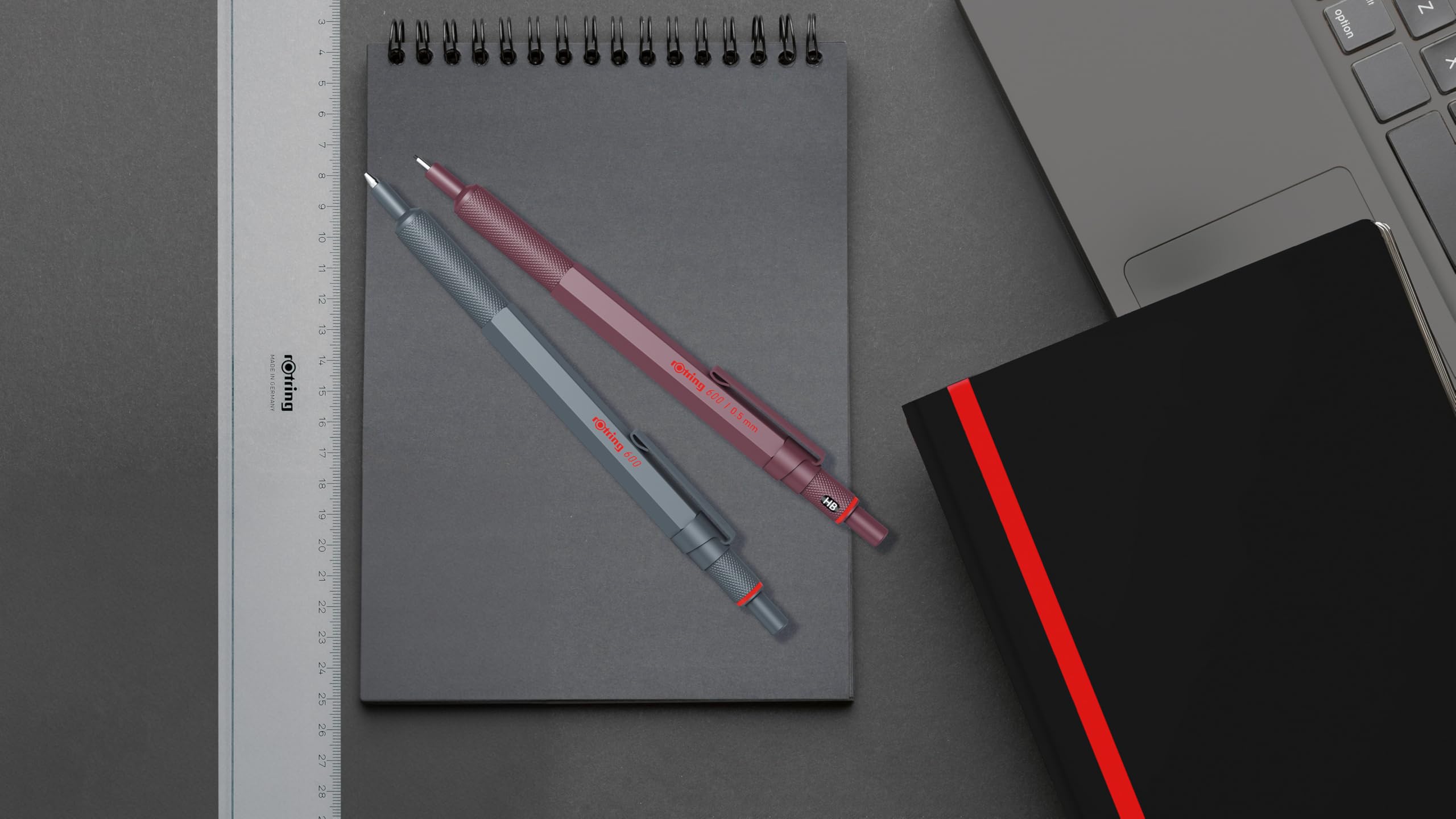 Foto 2 | Lápiz Mecánico Rotring 600 De 0,7 Mm Con Cuerpo Totalmente Metálico, Color Plateado - Venta Internacional.