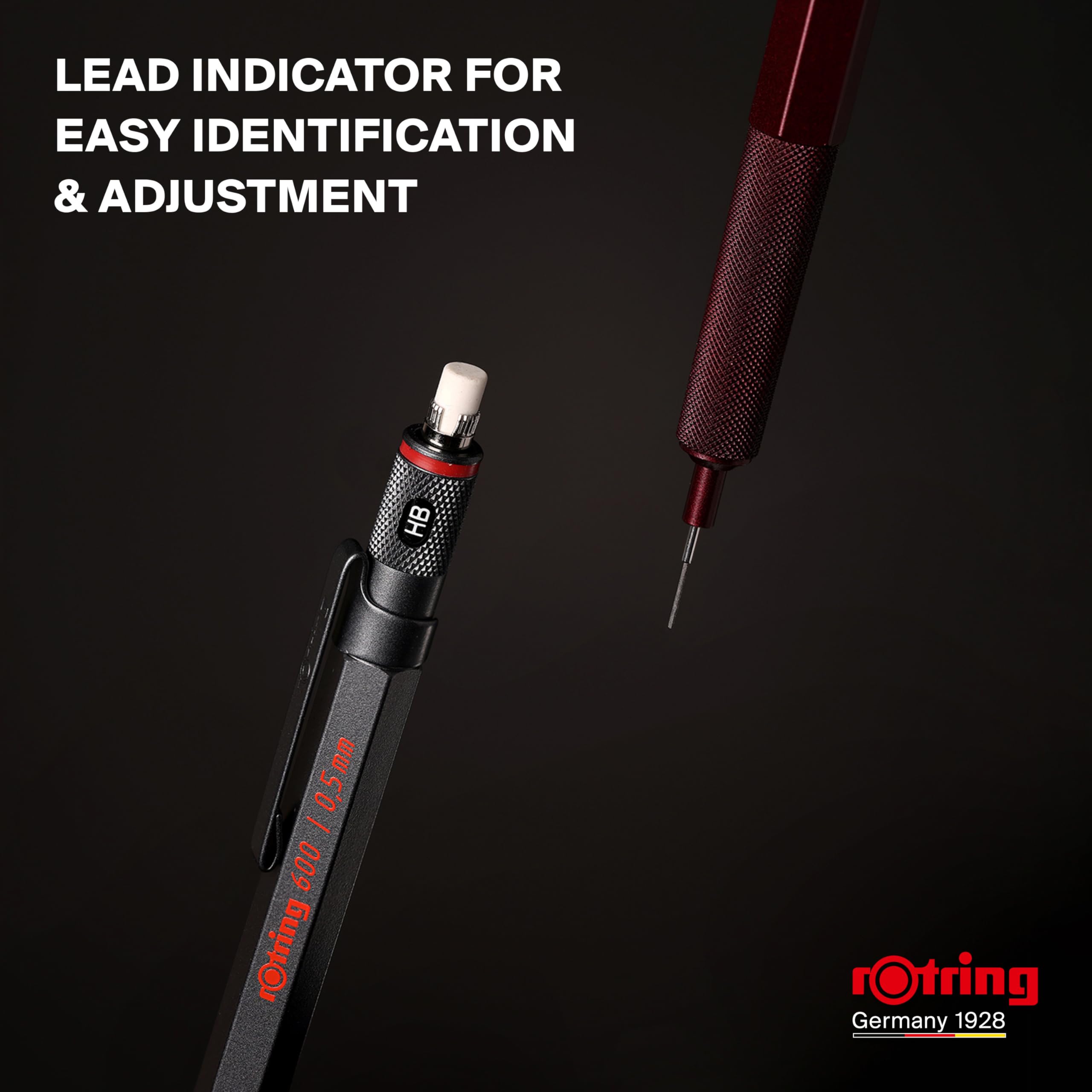 Foto 6 | Lápiz Mecánico Rotring 600 De 0,7 Mm Con Cuerpo Totalmente Metálico, Color Plateado - Venta Internacional.