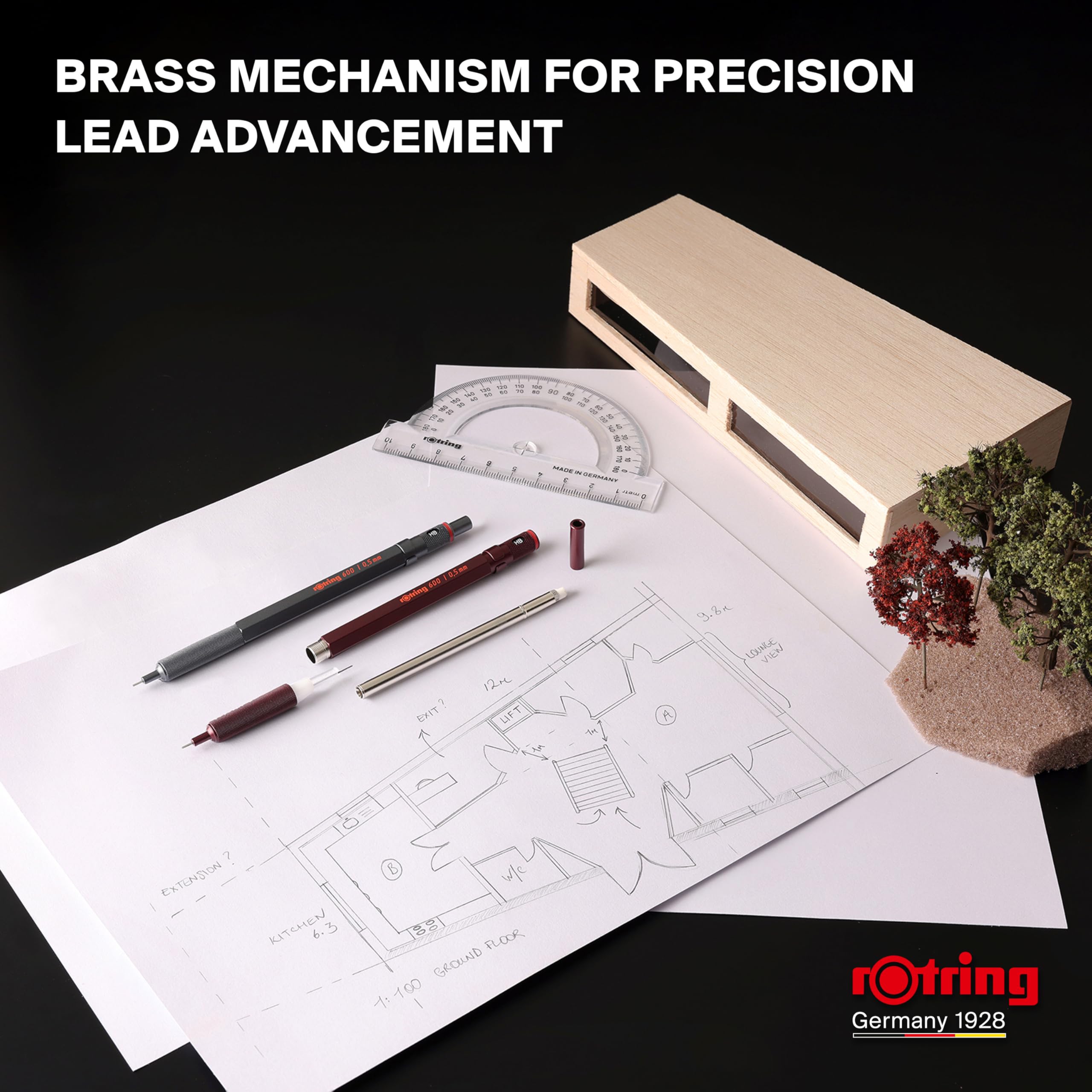 Foto 7 | Lápiz Mecánico Rotring 600 De 0,7 Mm Con Cuerpo Totalmente Metálico, Color Plateado - Venta Internacional.