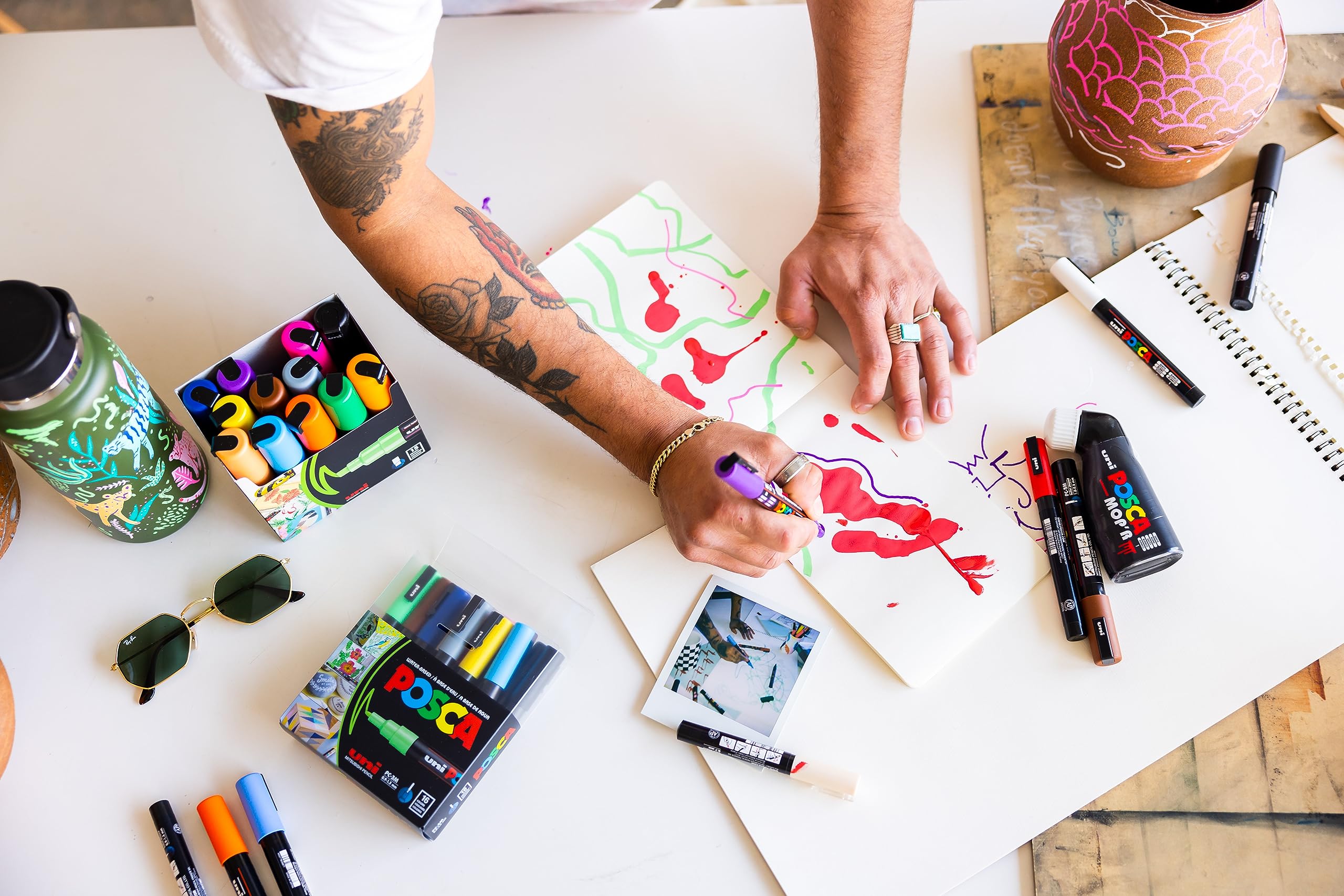 Foto 5 | Juego De Rotuladores De Pintura Acrílica Uni Posca De 8 Puntas, Color Blanco, No Tóxico - Venta Internacional.