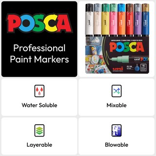 Foto 4 | Marcadores De Pintura Posca 16, Material De Arte Para Pintura Rupestre Sobre Tela - Venta Internacional.