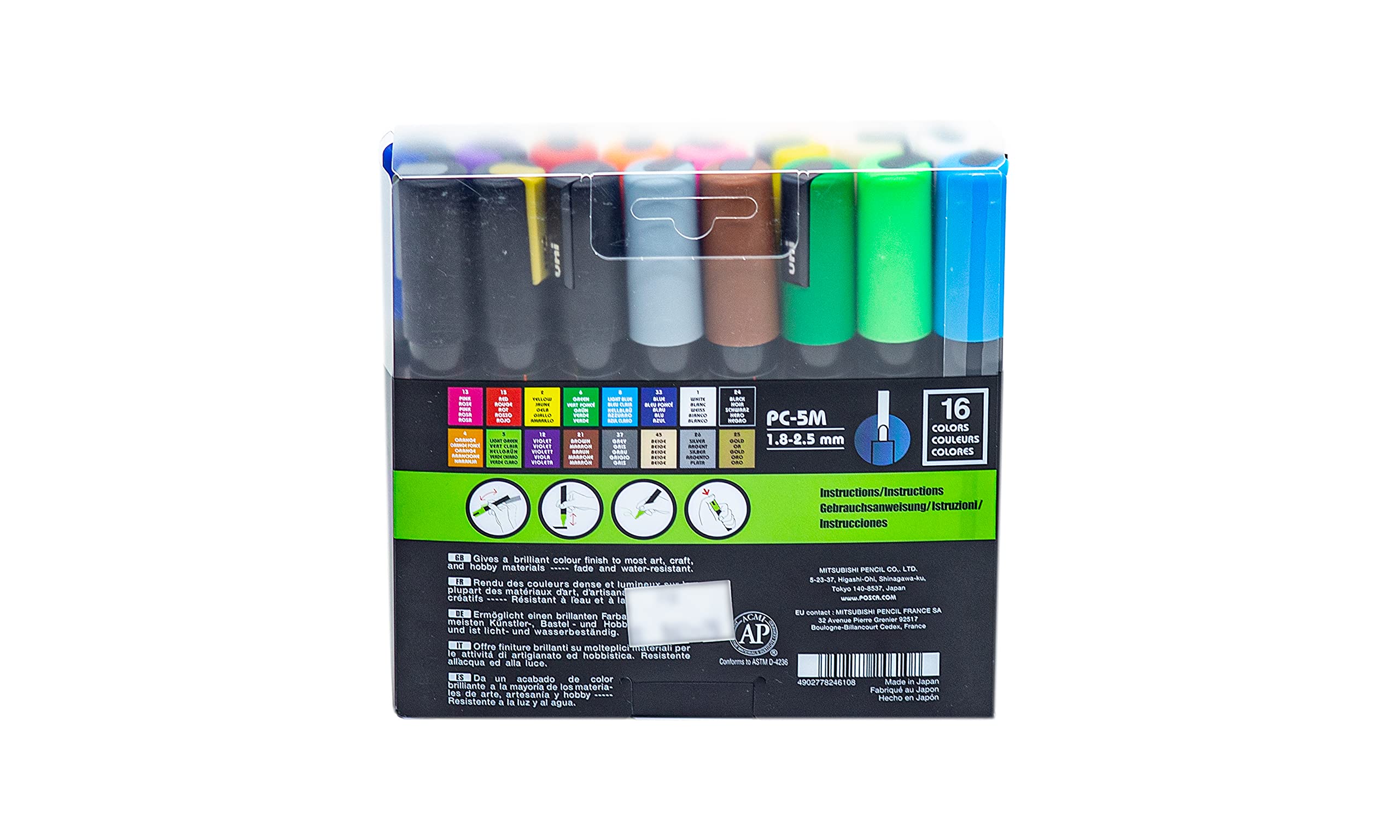 Foto 3 pulgar | Rotulador Posca Pc-5m Extrafino De 1,8-2,5 Mm, 16 Colores - Venta Internacional.