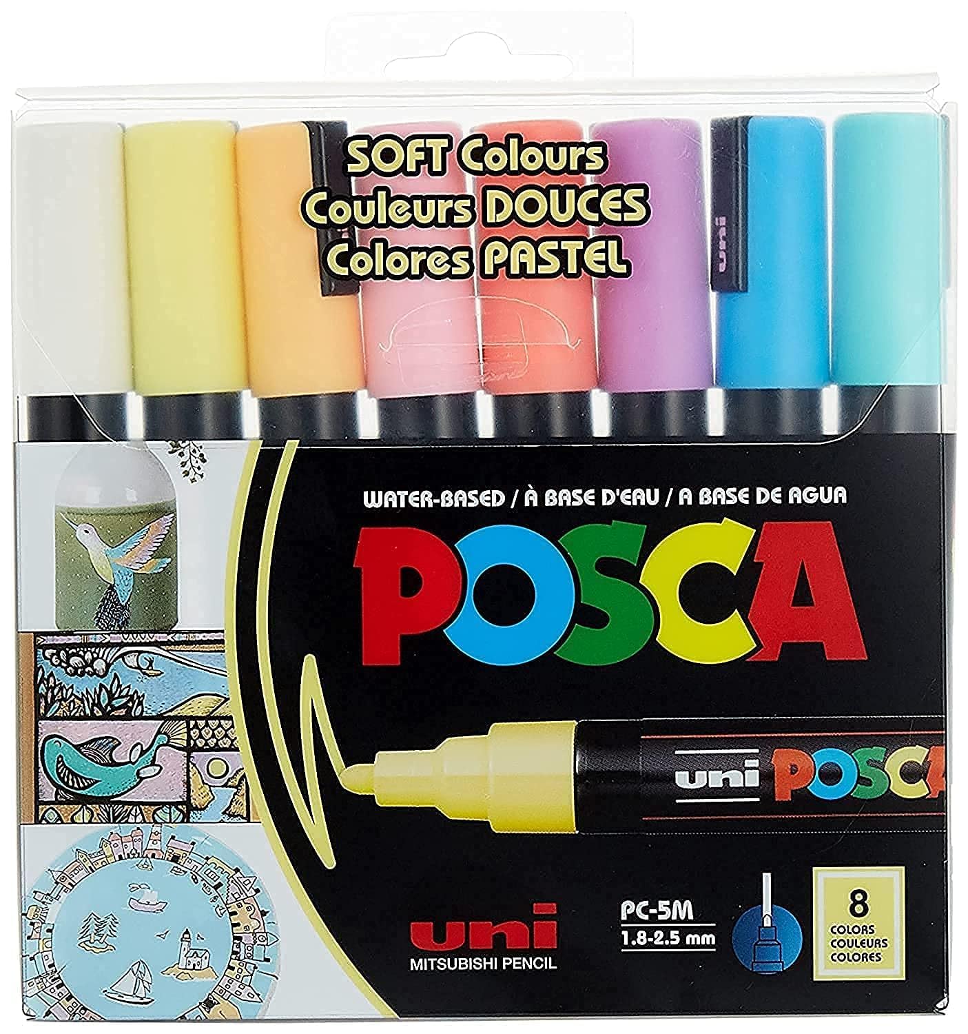 Set De Rotuladores Posca Medium Point De 8 Colores Suaves - Venta Internacional.