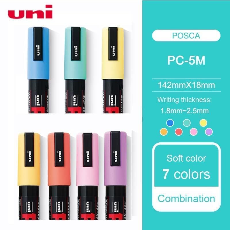 Foto 5 | Set De Rotuladores Posca Medium Point De 8 Colores Suaves - Venta Internacional.