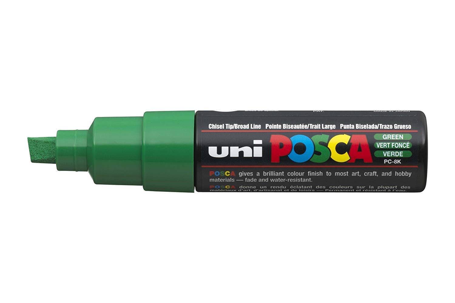 Rotulador Uni Posca Pc-8k Con Punta Cincelada Verde (caja De 6) - Venta Internacional.
