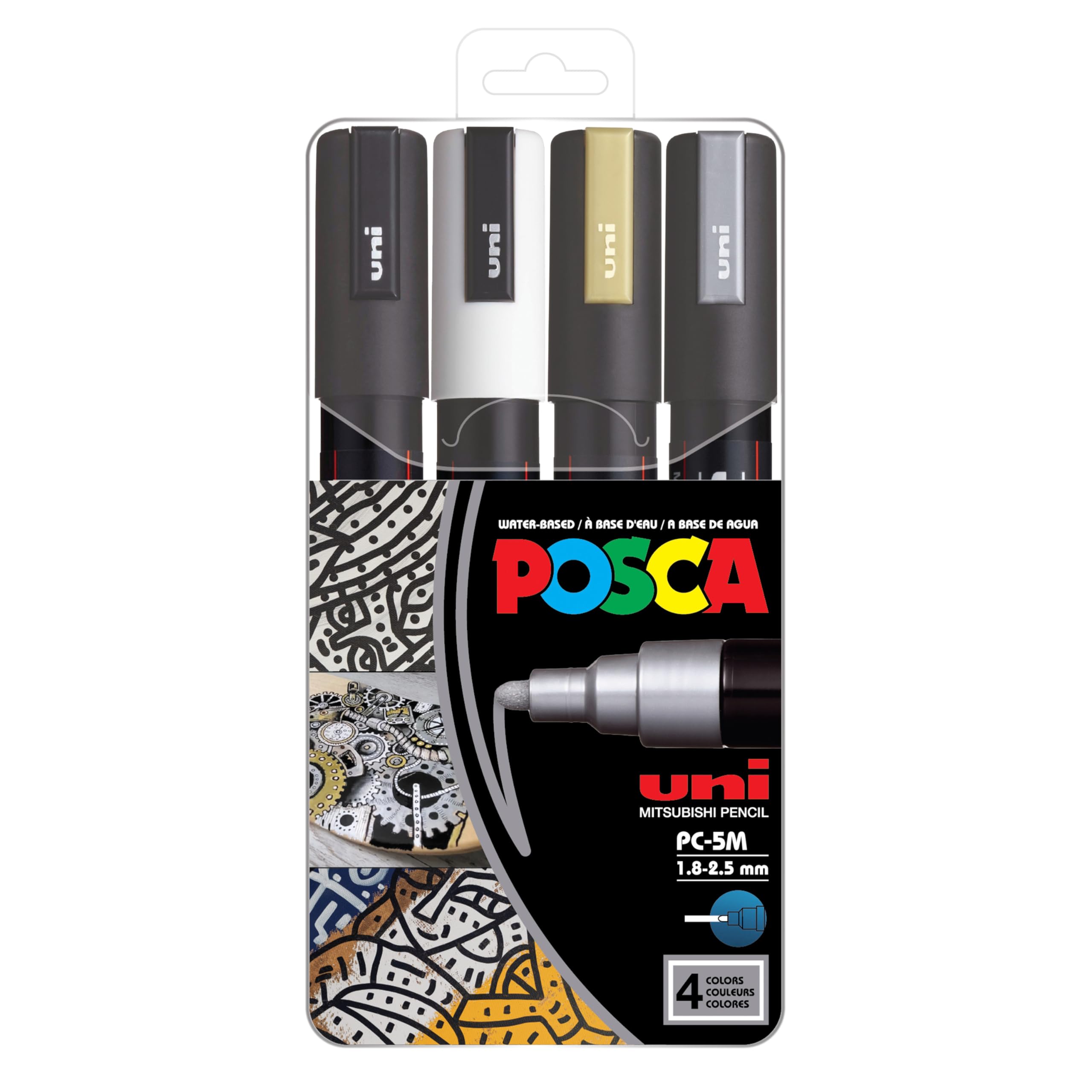 Marcadores De Pintura Posca 4, 5 M, Tamaño Mediano, Monocolores - Venta Internacional.