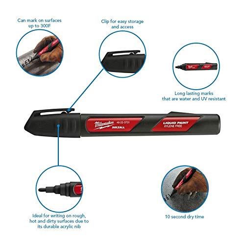 Foto 7 pulgar | Marcador De Pintura Milwaukee Electric Tools Negro (48-22-3731) - Venta Internacional.