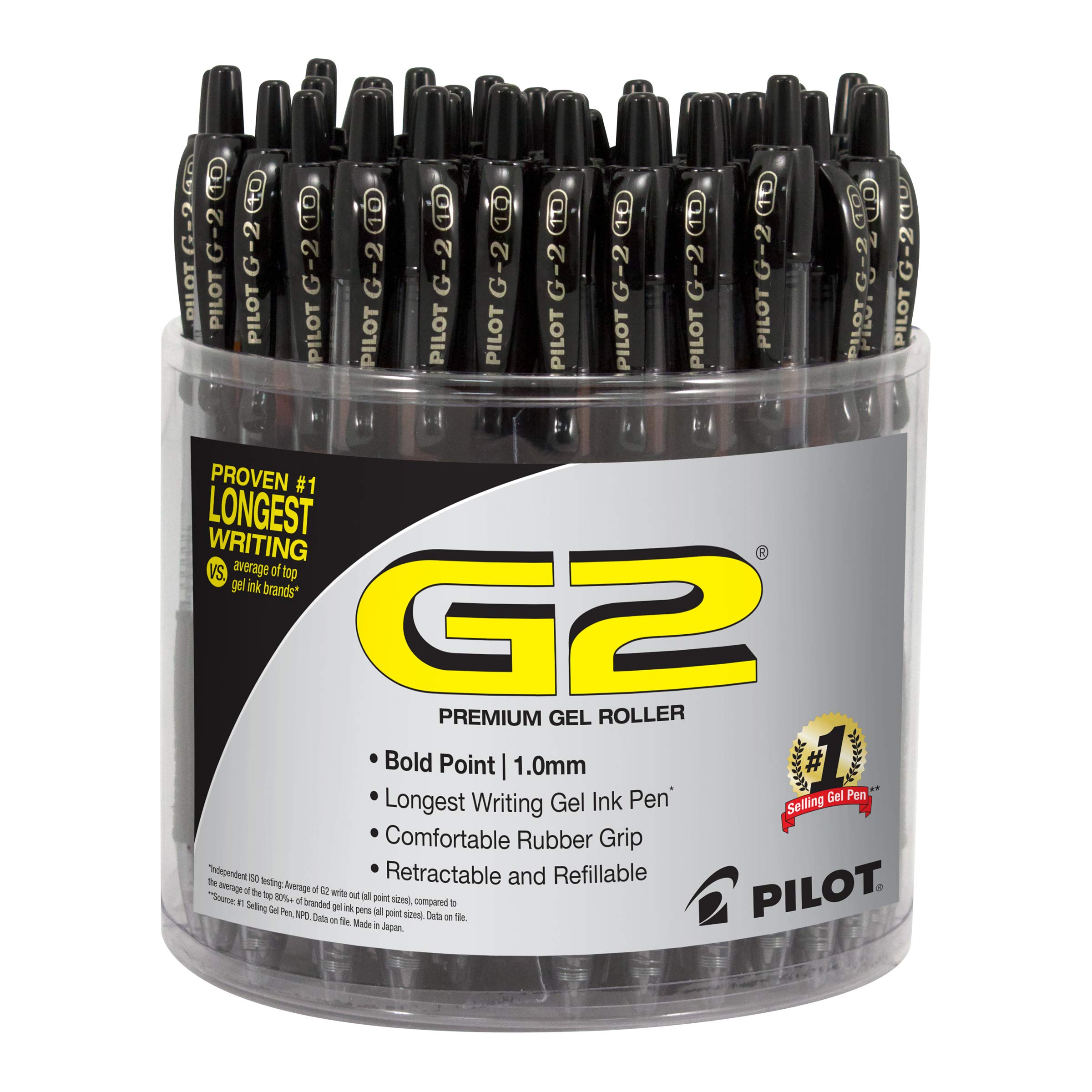 Bolígrafos De Gel Pilot G2 Premium Bold Point, 1 Mm, Negros, 48 Unidades - Venta Internacional.