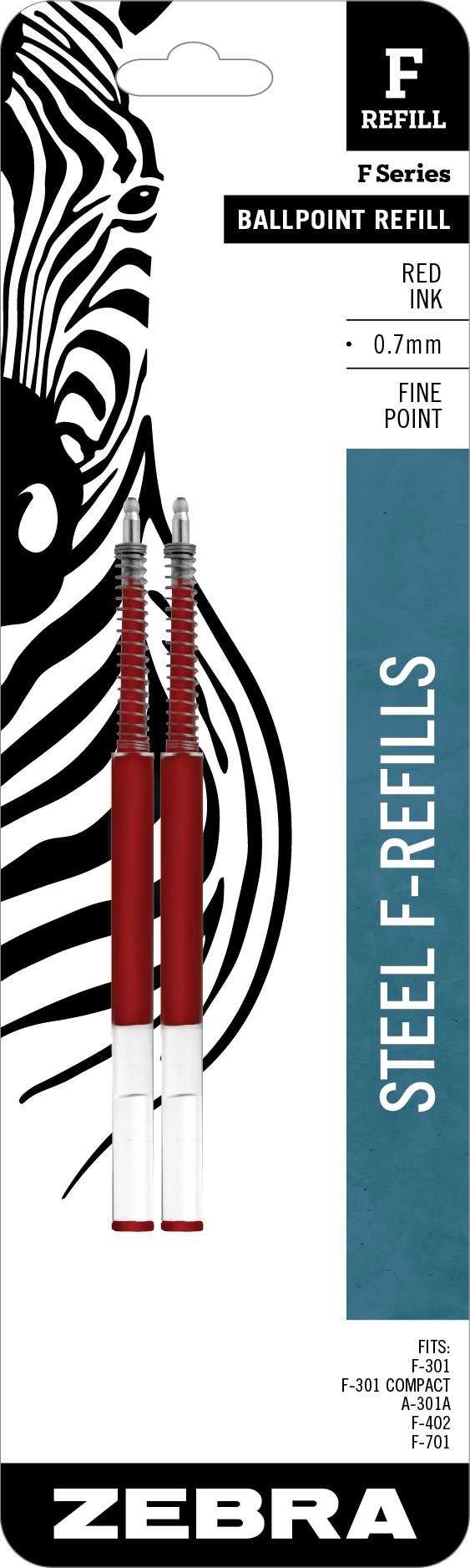 Foto 2 pulgar | Recambio Para Bolígrafo Zebra F-series, Acero Inoxidable, Punta Fina, Color Rojo, 0,7 Mm - Venta Internacional.