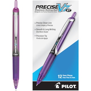 Foto 1 | Bolígrafos Con Punta Fina Pilot Precise V7 Rt, Color Morado, Paquete De 12 - Venta Internacional.