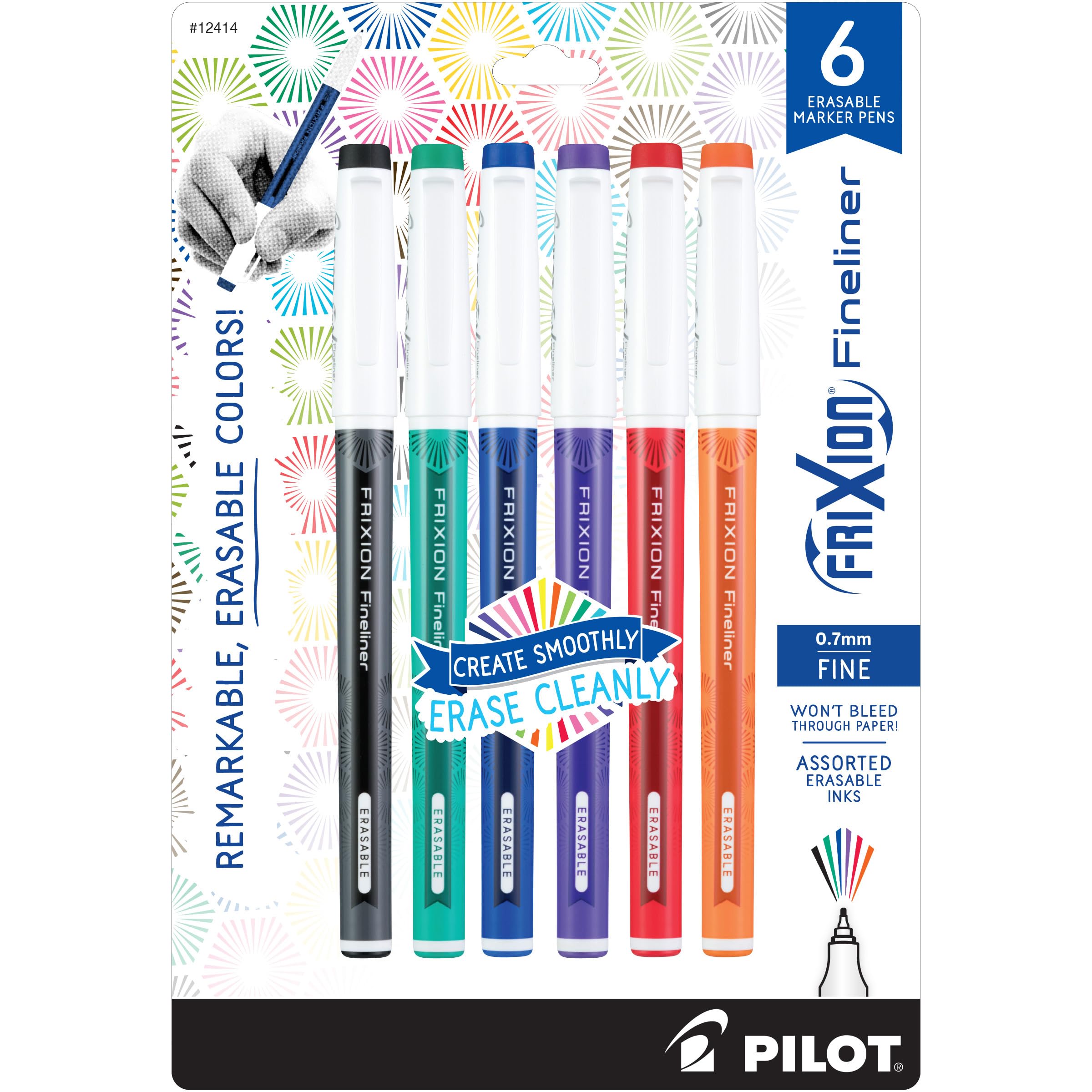 Foto 2 pulgar | Rotuladores Pilot Frixion Fineliner Borrables De 0,7 Mm, Paquete De 6 - Venta Internacional.