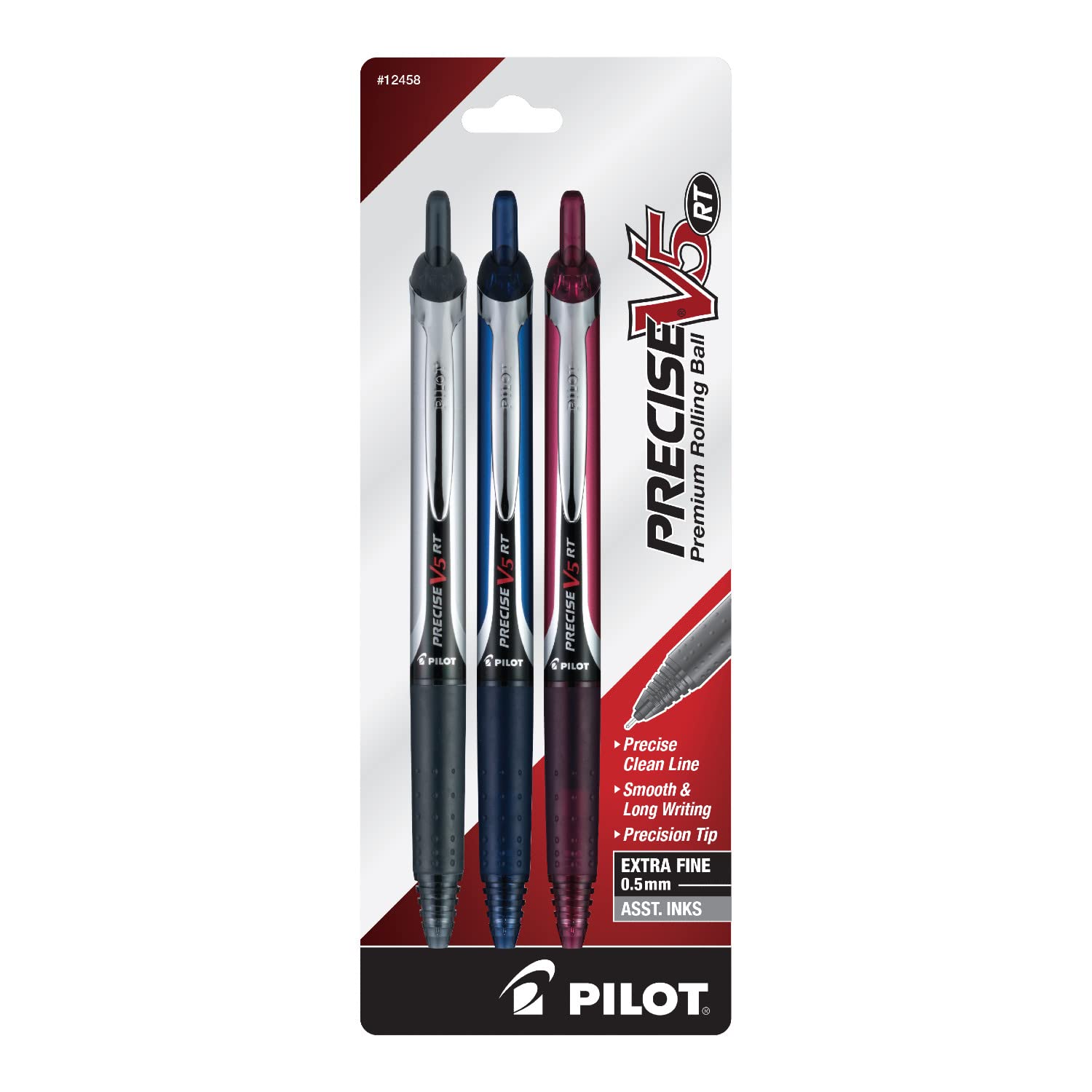 Foto 2 pulgar | Bolígrafos Rollerball Pilot Precise V5 Rt Premium, 0,5 Mm, Paquete De 3 - Venta Internacional.