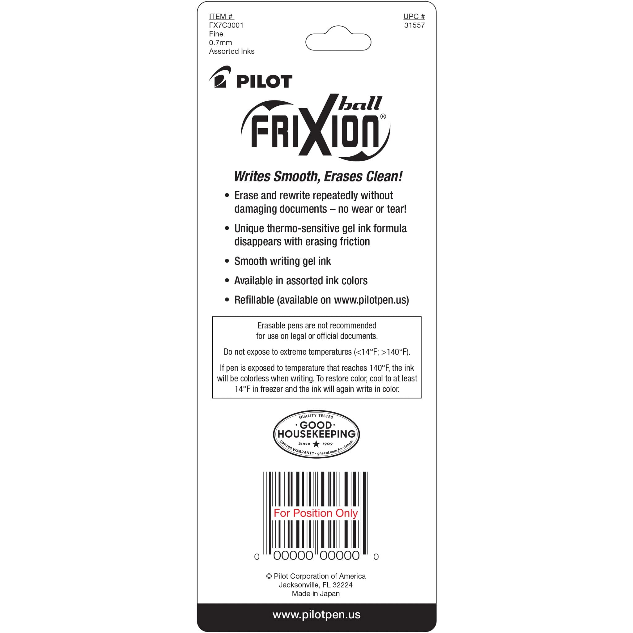 Foto 4 pulgar | Bolígrafos De Tinta De Gel Pilot Frixion Ball Borrables De Punta Fina De 0,7 Mm - Venta Internacional.
