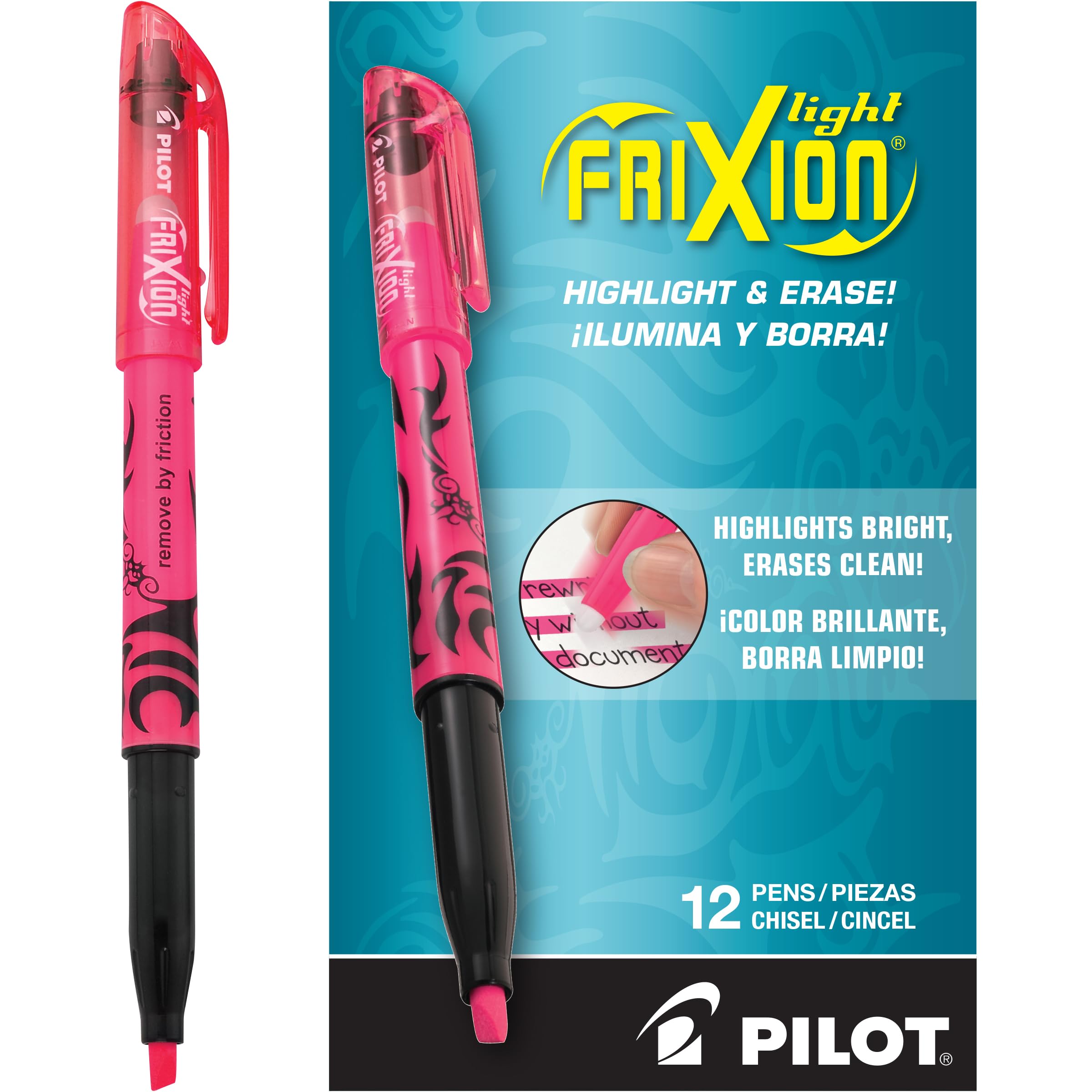 Foto 1 | Highlighters Pilot Frixion Light, Punta Cincelada Borrable, Paquete De 12 - Venta Internacional.