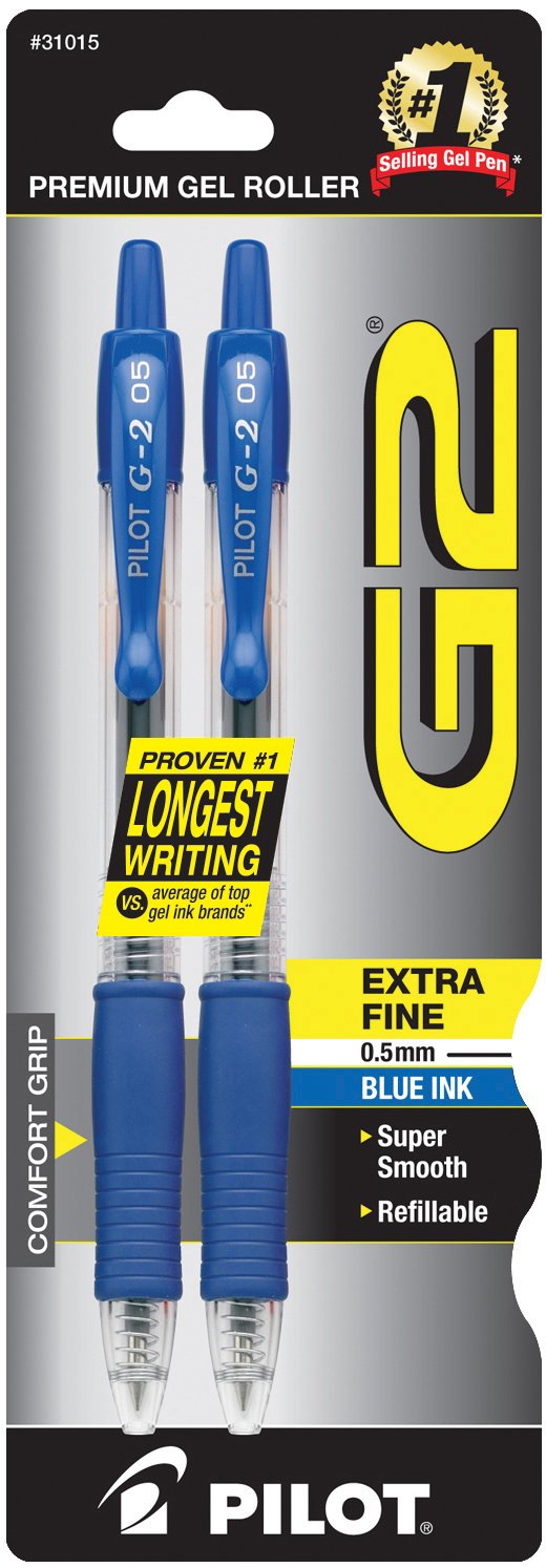 Foto 2 pulgar | Bolígrafos De Gel Pilot G2 Premium Con Punta Extrafina De 0,5 Mm, Color Azul - Venta Internacional.